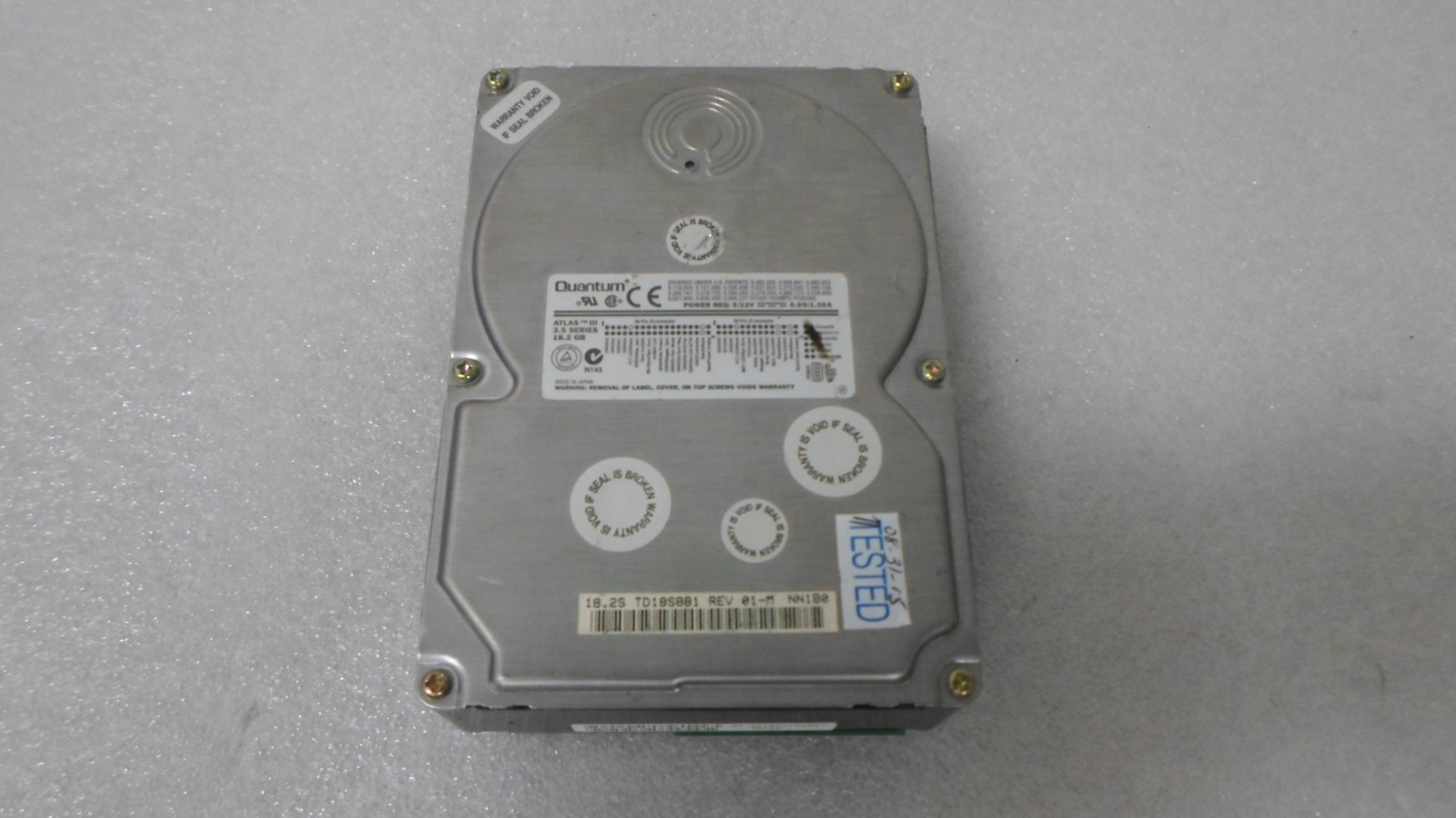 Quantum TD18S881 Rev 01-M 18.2S 18.2GB 7200 RPM TMTXX Hard Drive TESTED