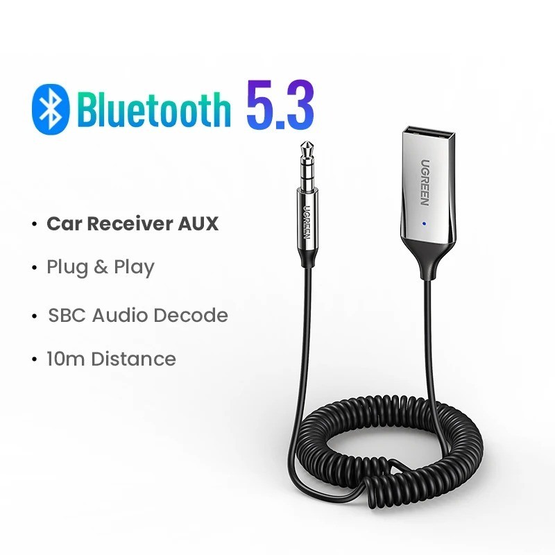  Bluetooth Receiver 5.3 Adapter Hands-Free Car Kits AUX Audio 3.5mm Jack Music W