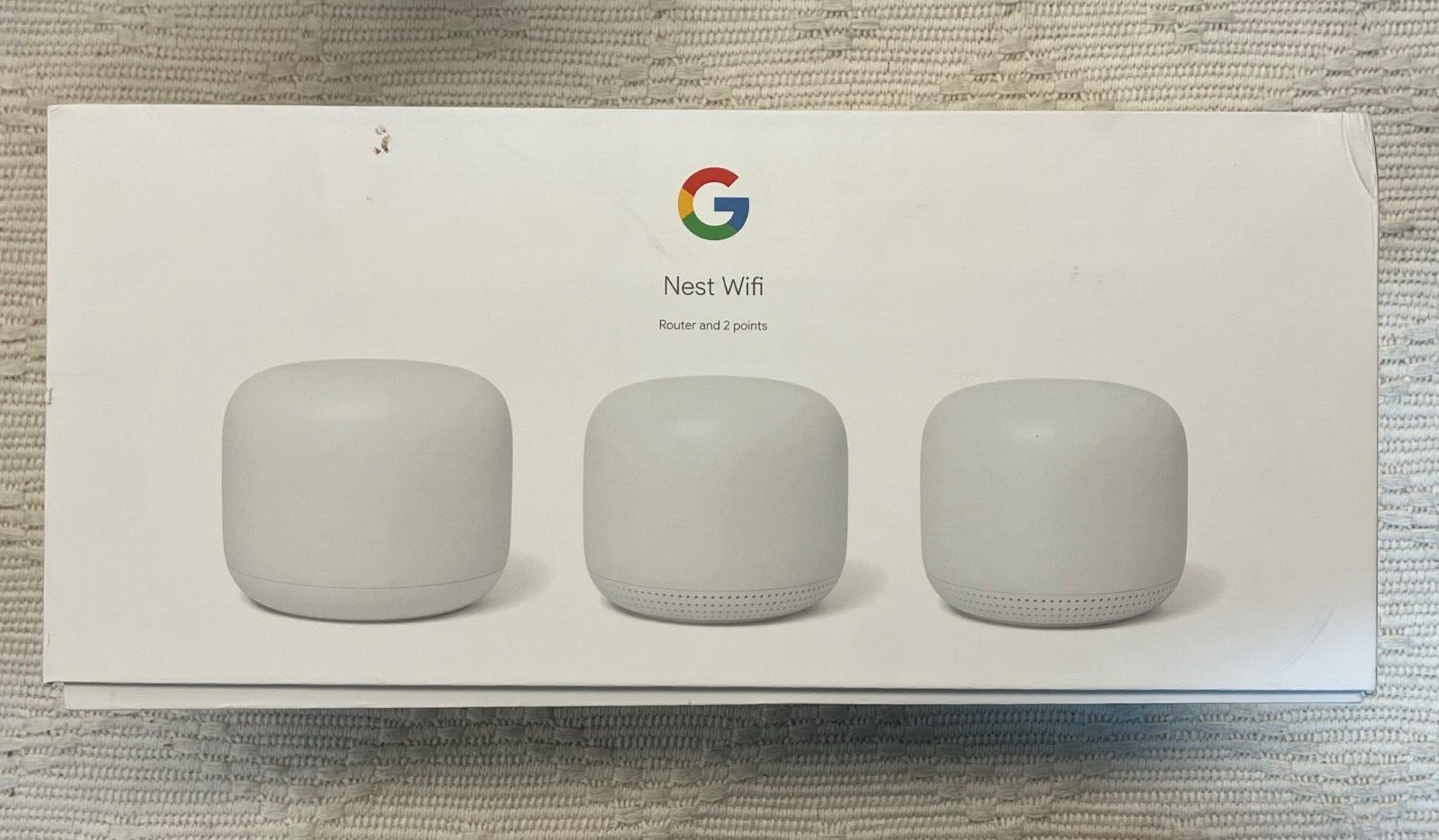 Google Nest Wifi Router AC2200 and 2 Points - Snow