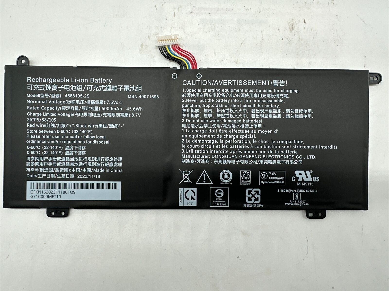 Genuine 4588105-2S 4007169battery for Dynabook Satellite PRO C50-H-108 C50-H-103