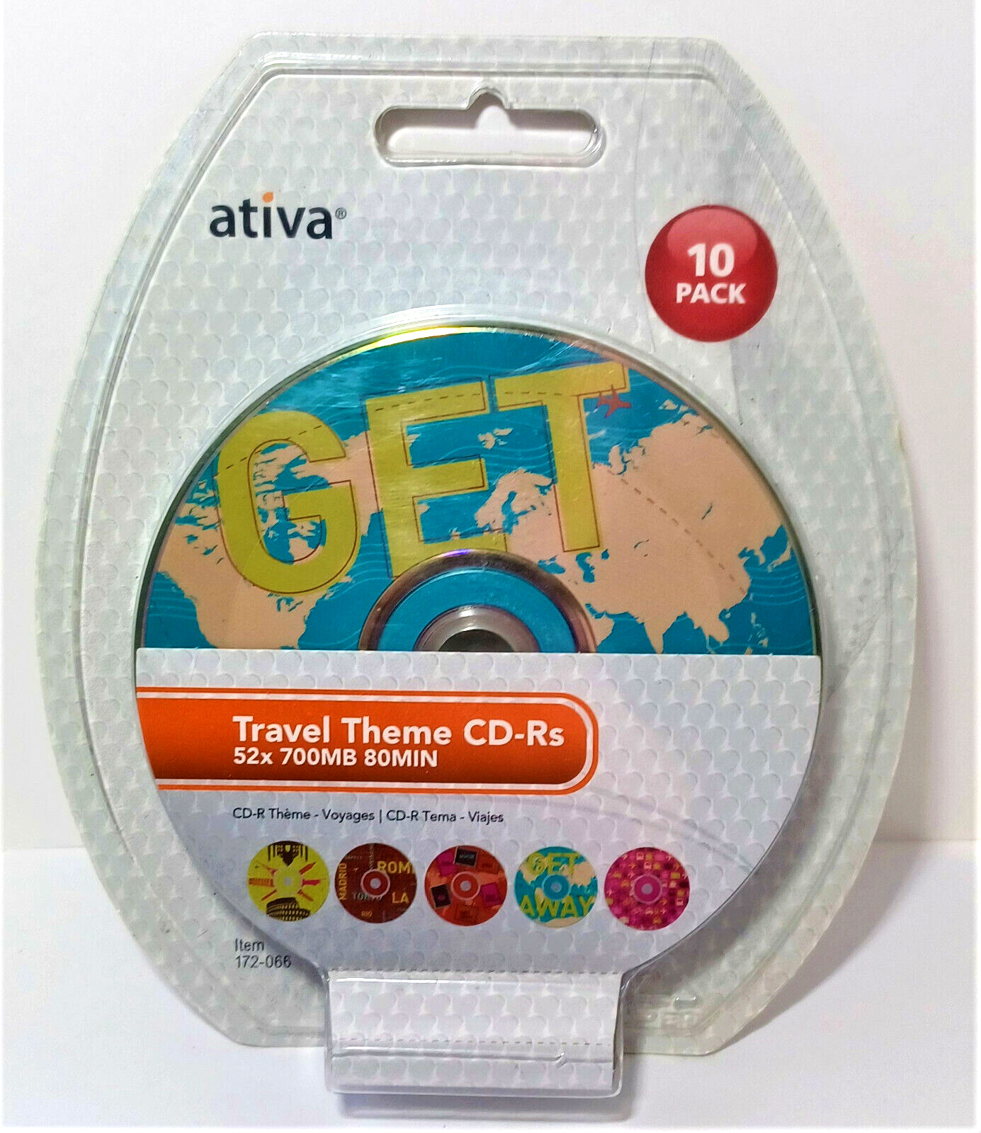Vtg Ativa CD-R 10 Pack Travel Theme 700MB 80 Minutes Factory Sealed