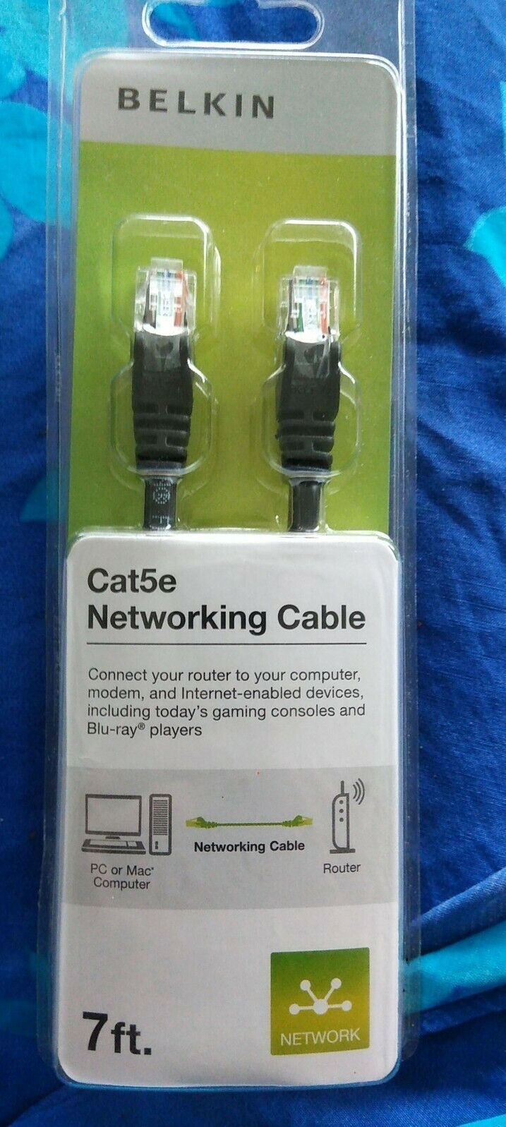 Belkin 7 Foot CAT5e Networking Ethernet Cable RJ45 Male/Male 2009 NEW