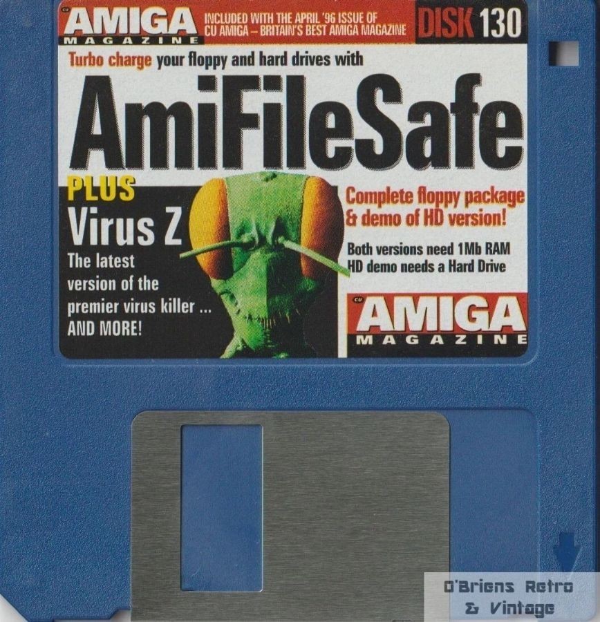 CU Amiga Coverdisk 130, AmiFileSafe, VirusZ, Commodore Amiga - Floppy Disk