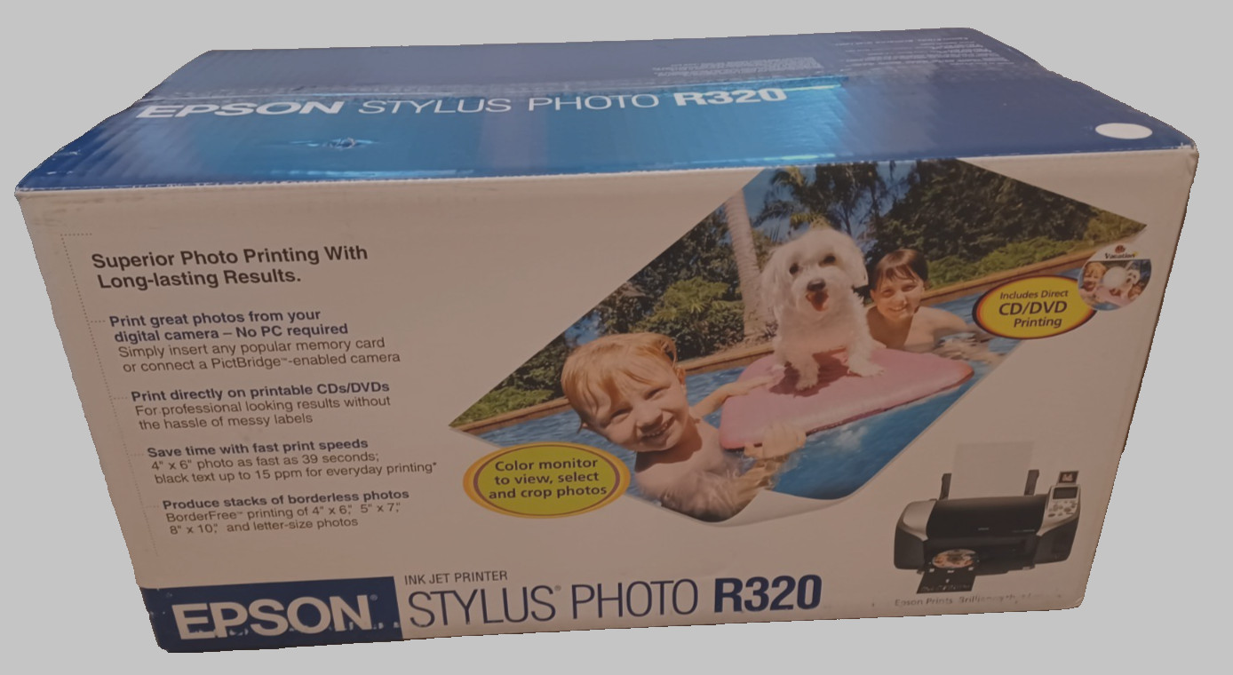 Epson Stylus Photo R320 Ink Jet Color Digital Printer NEW Sealed NOS