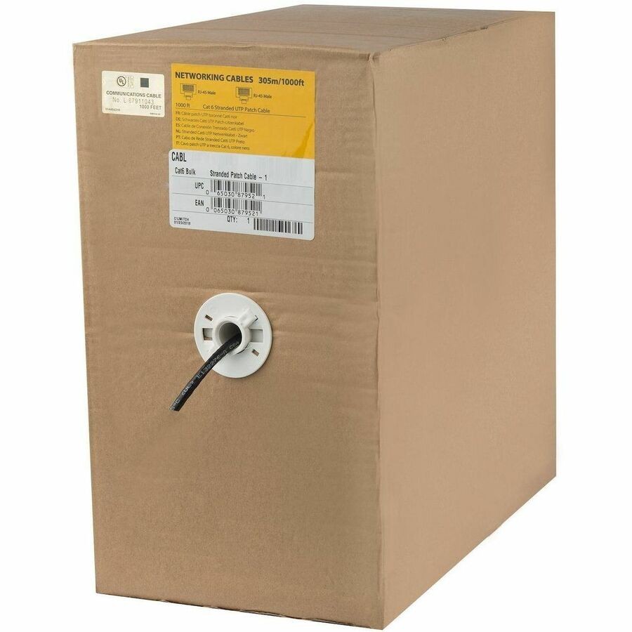 StarTech 1000 ft Bulk Cat6 Ethernet Cable - Stranded - CM-Rated for In-Wall Use