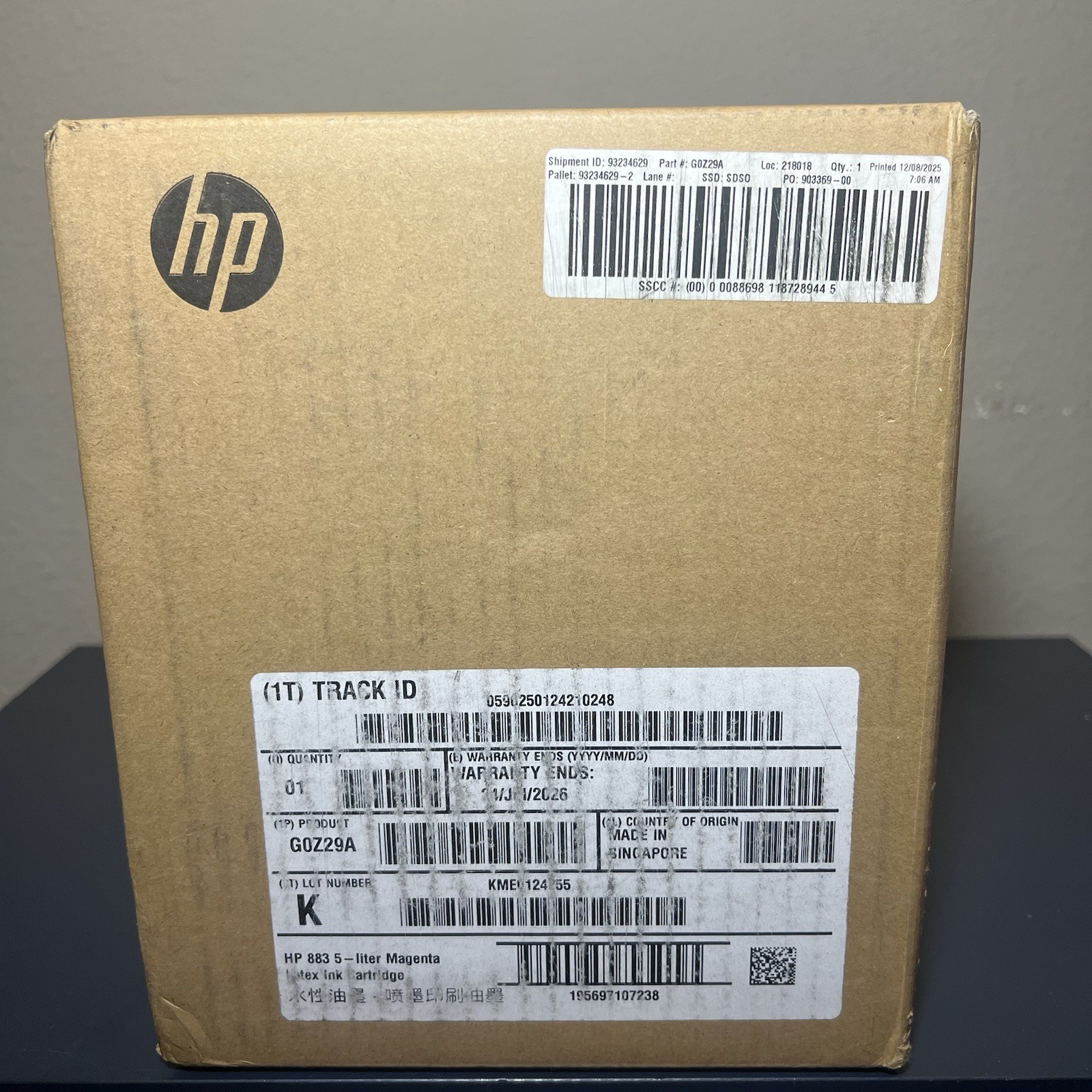 HP 883 5 Liter Magenta Latex Ink Cartridge (Expired July 2026)