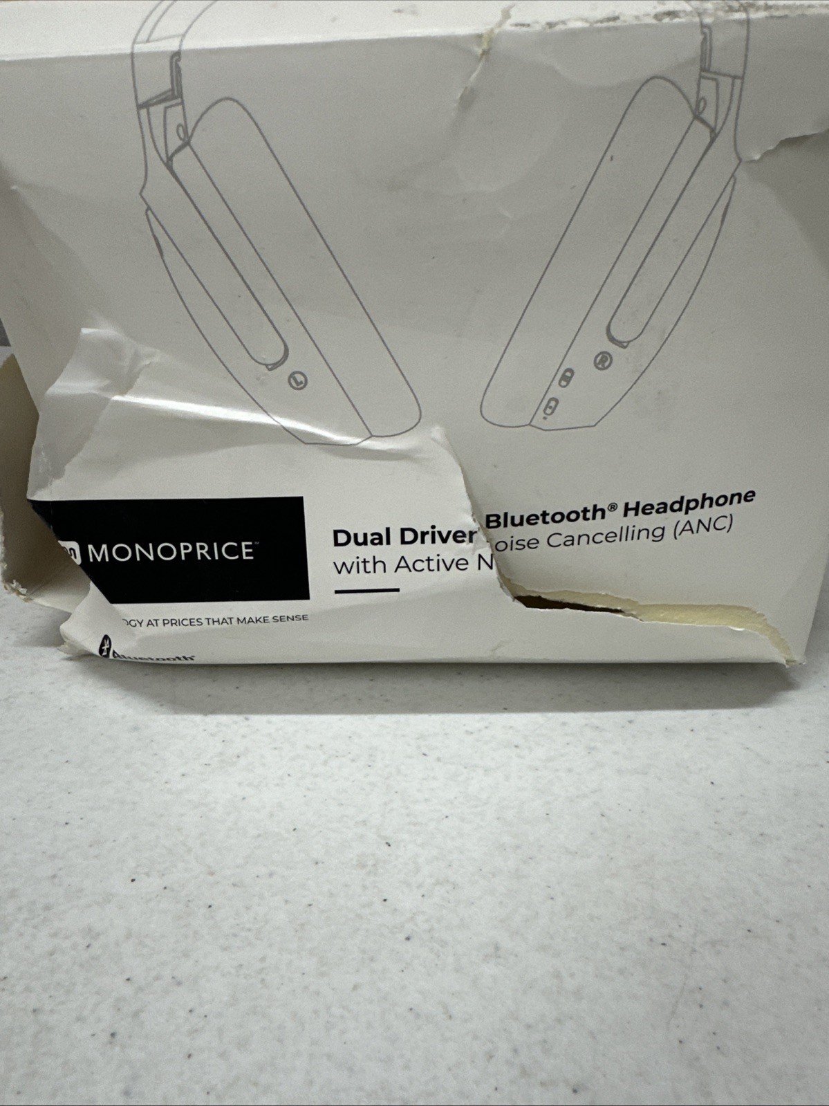 Monoprice Dual Driver Bluetooth Headphone Active Noise Canceling USB-C Charging