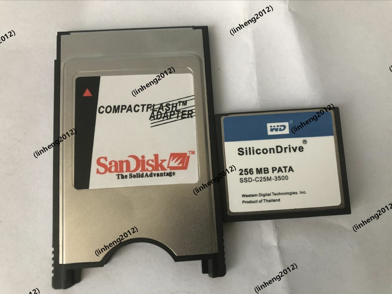 WD  SILICONDRIVE  256MB CompactFlash +ATA PC card PCMCIA Adapter JANOME Machines
