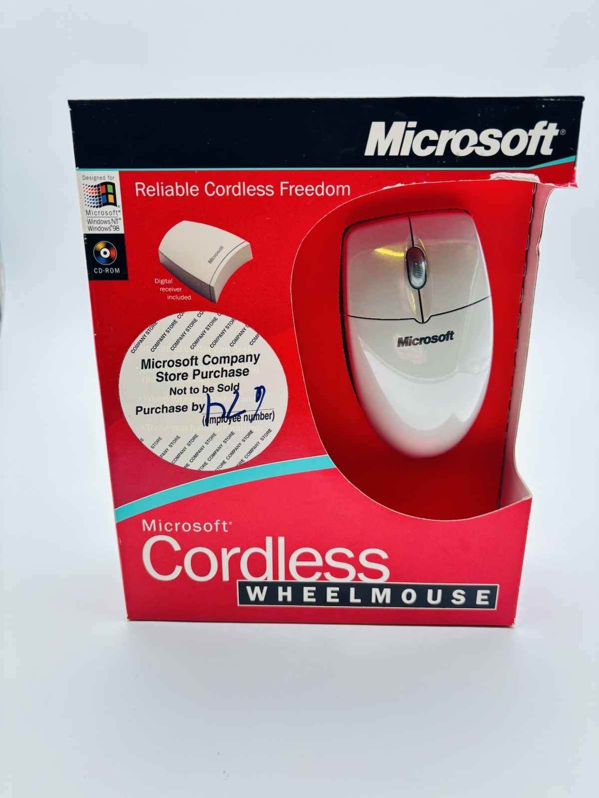New  Vintage Microsoft Cordless Wheel Mouse Wireless Retro. Sealed.