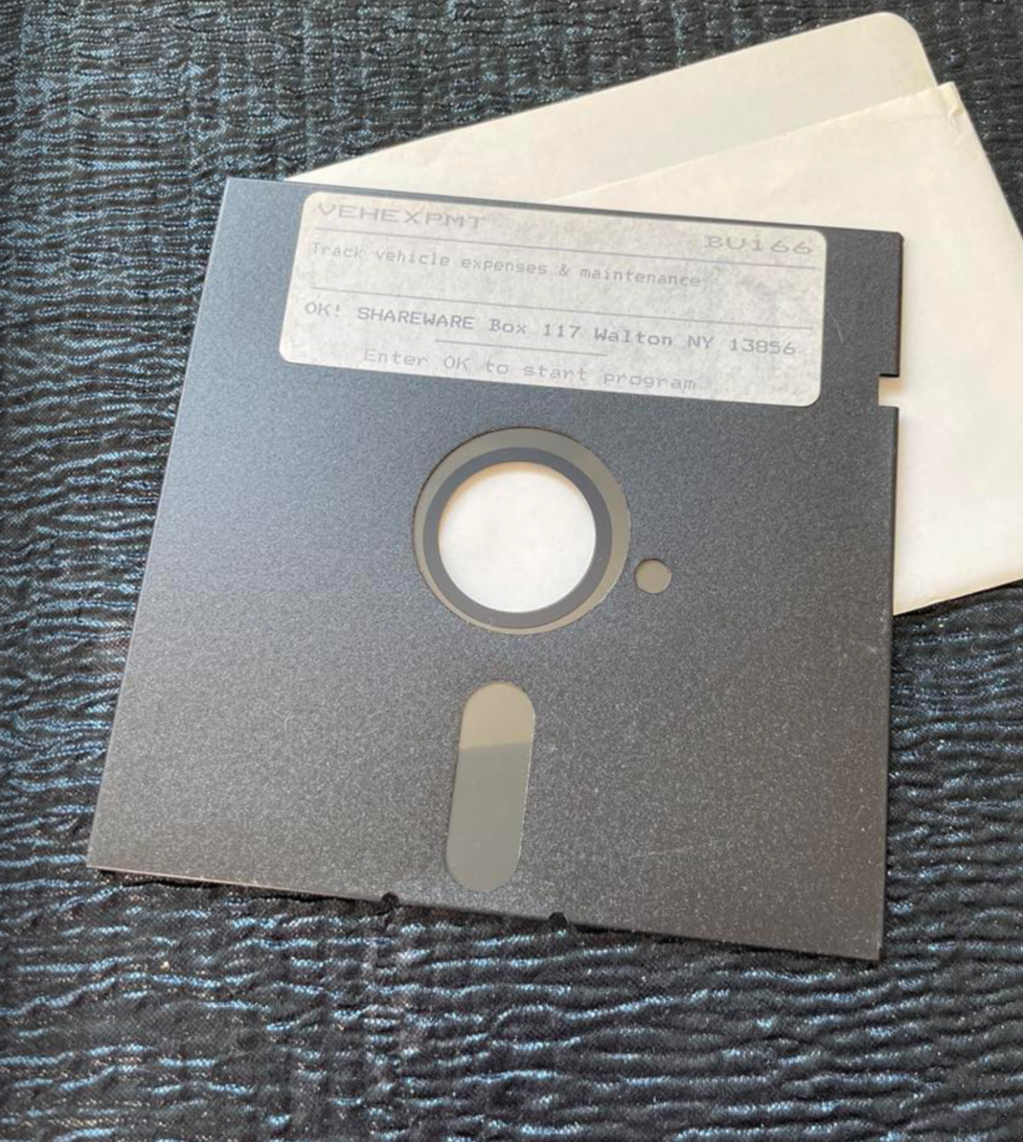 5 1/4" Floppy Disk VEHEXPMT BU166 Vehicle Expenses Maintenance OK Shareware