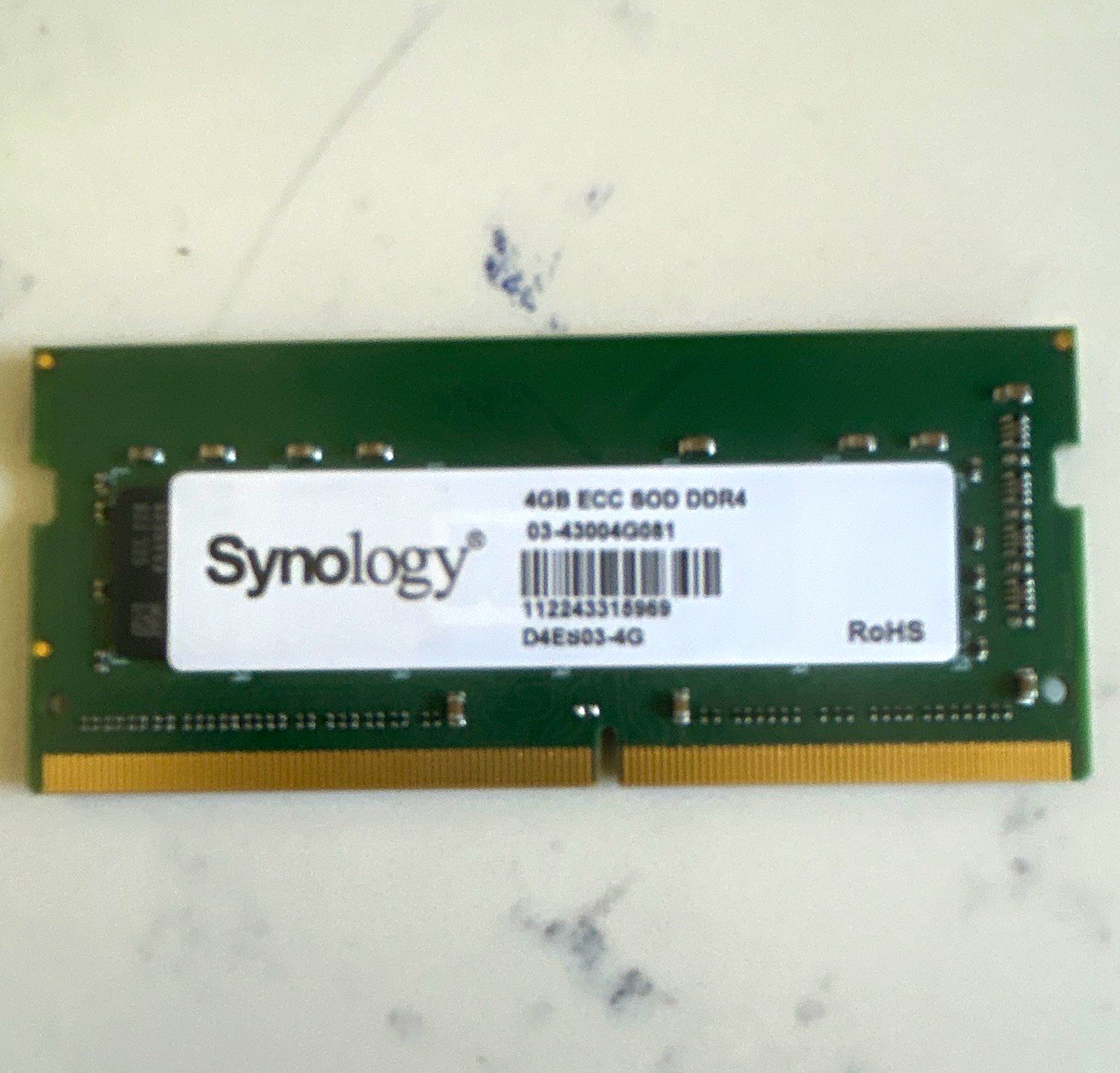 Synology 4GB ECC DDR4-3200 260-Pin SO-DIMM RAM Module D4ES03-4G