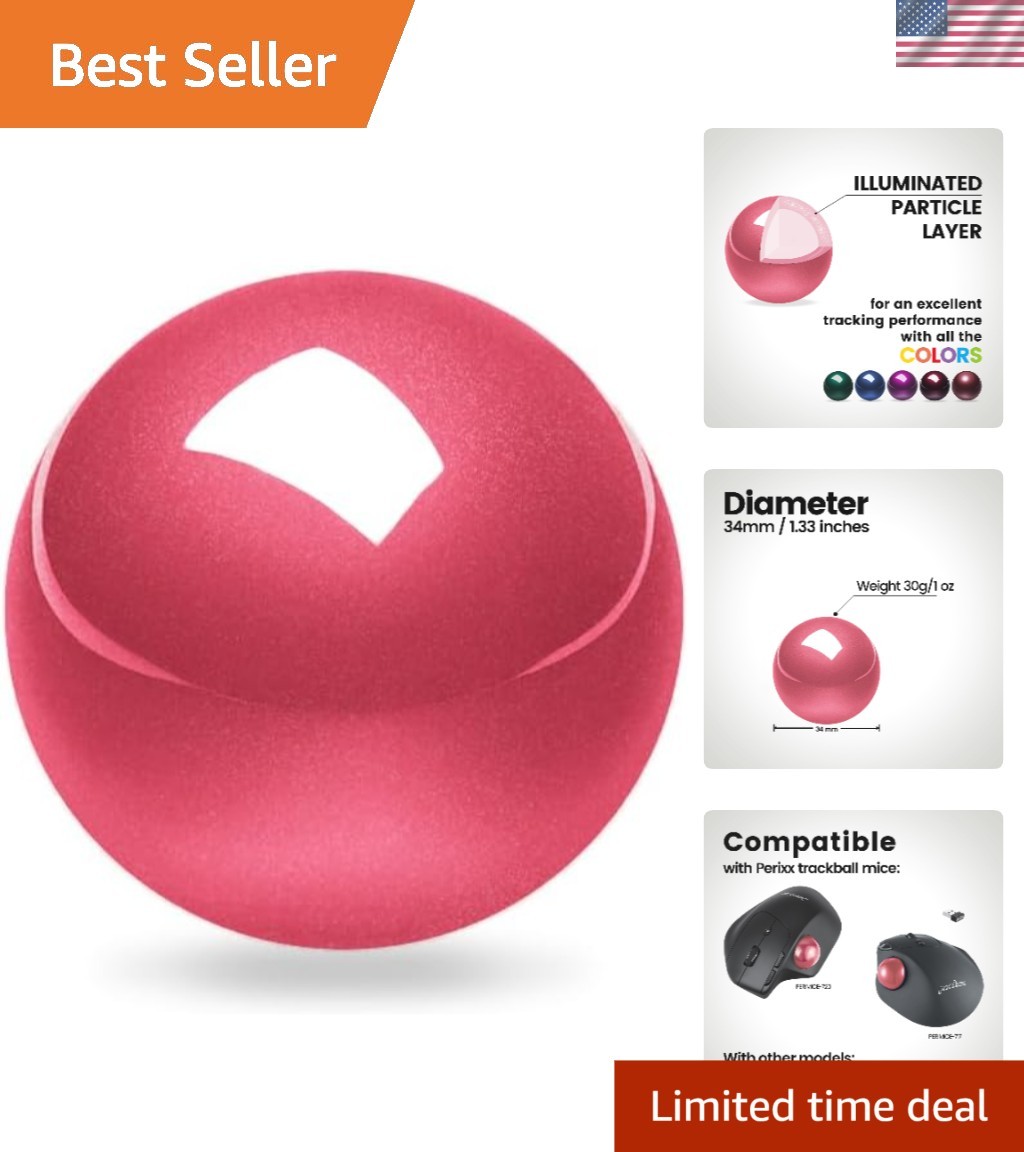 Elegant Glossy Pink 1.34-Inch Trackball Replacement for Stylish Precision
