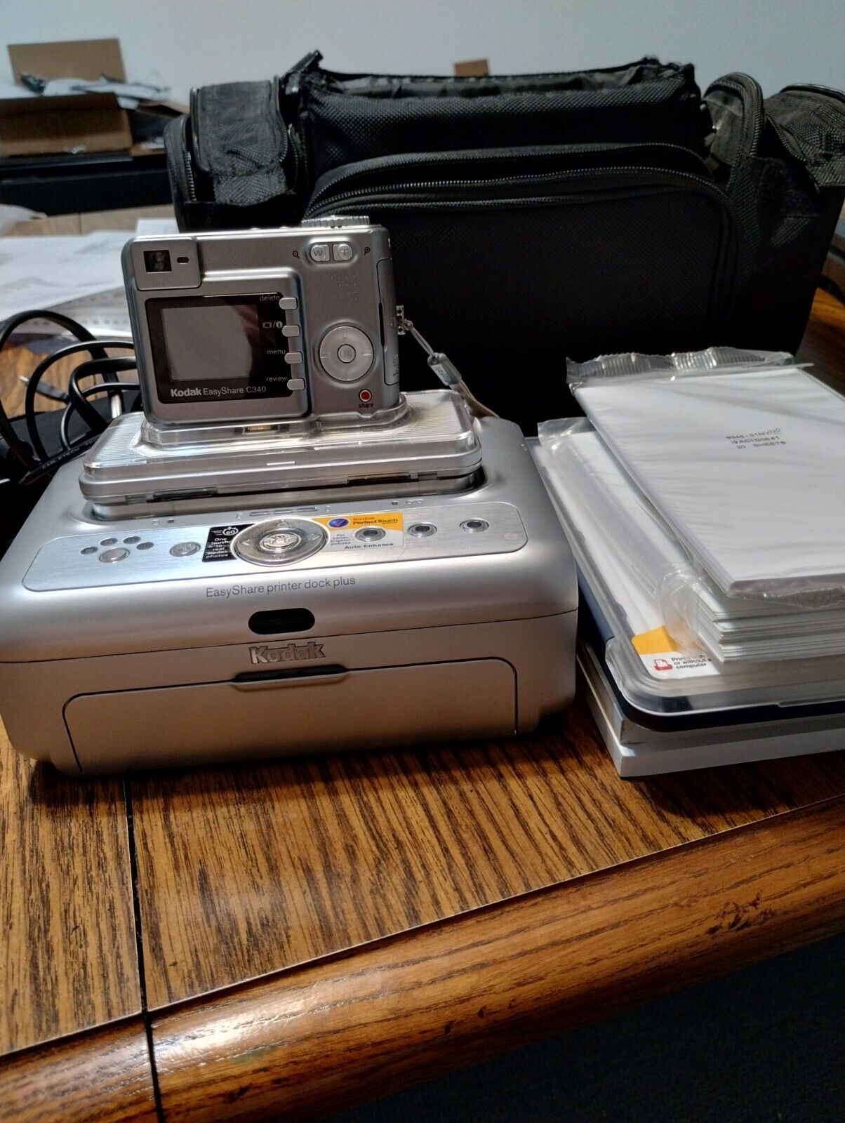 Kodak Easy Share Camera C340 With Printer Dock Plus And Case , Paper