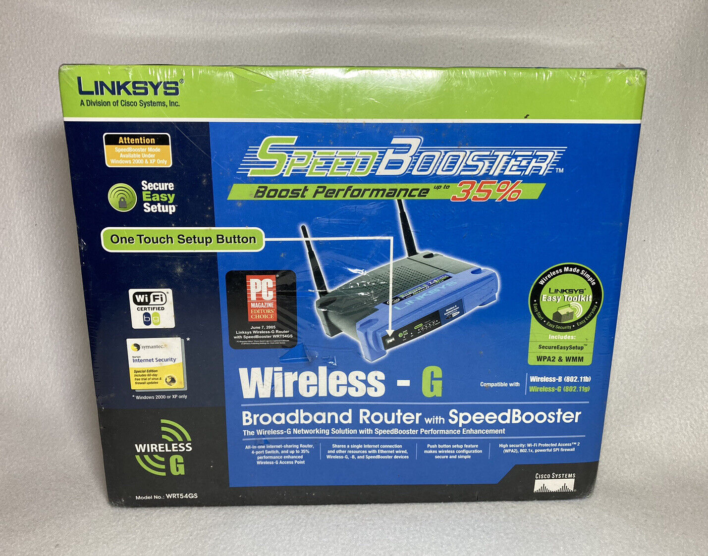 Linksys Cisco WRT54GS Wireless-G Broadband Router SpeedBooster 35% Boost 2.4 GHz