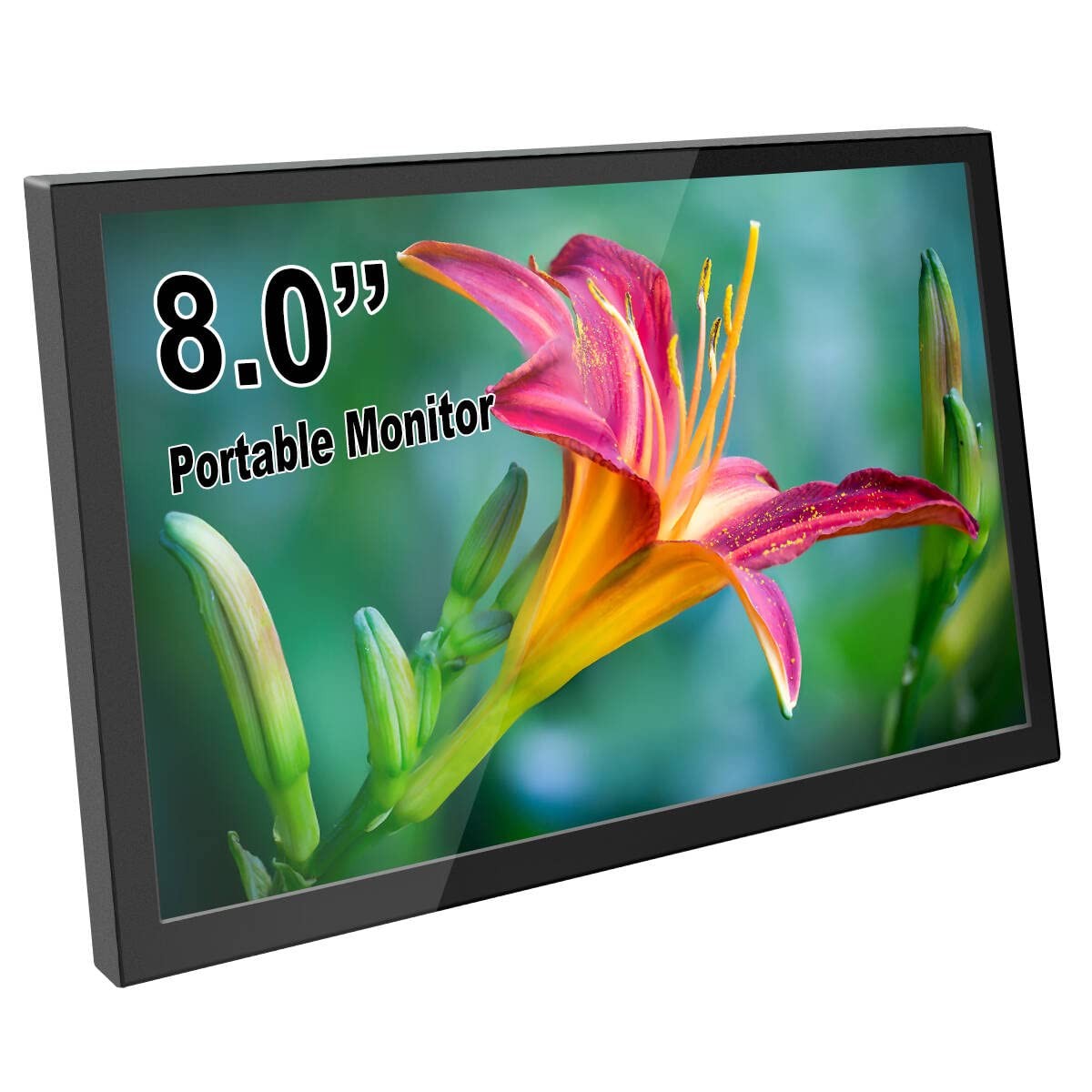 8 Inch Portable Monitor, 1280x800 Mini HD Display with Built-in Speakers, USB...