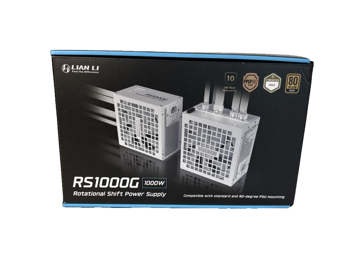 Lian Li RS1000G 1000W Rotational Shift ATX 3.1 Power Supply - White - Open Box