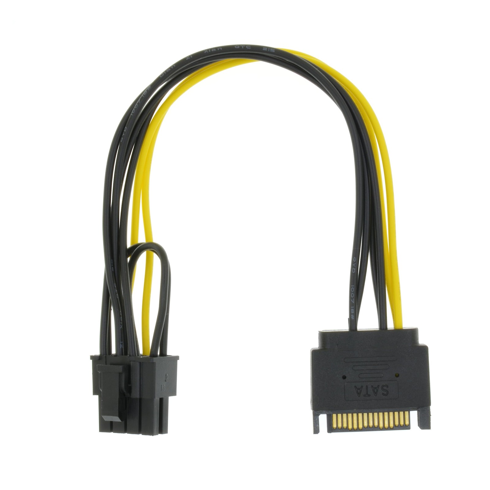 SATA 15 Pin to 8 Pin (6+2 Pin) Power Cable Adapter 8.6" 22cm - 1 Pack