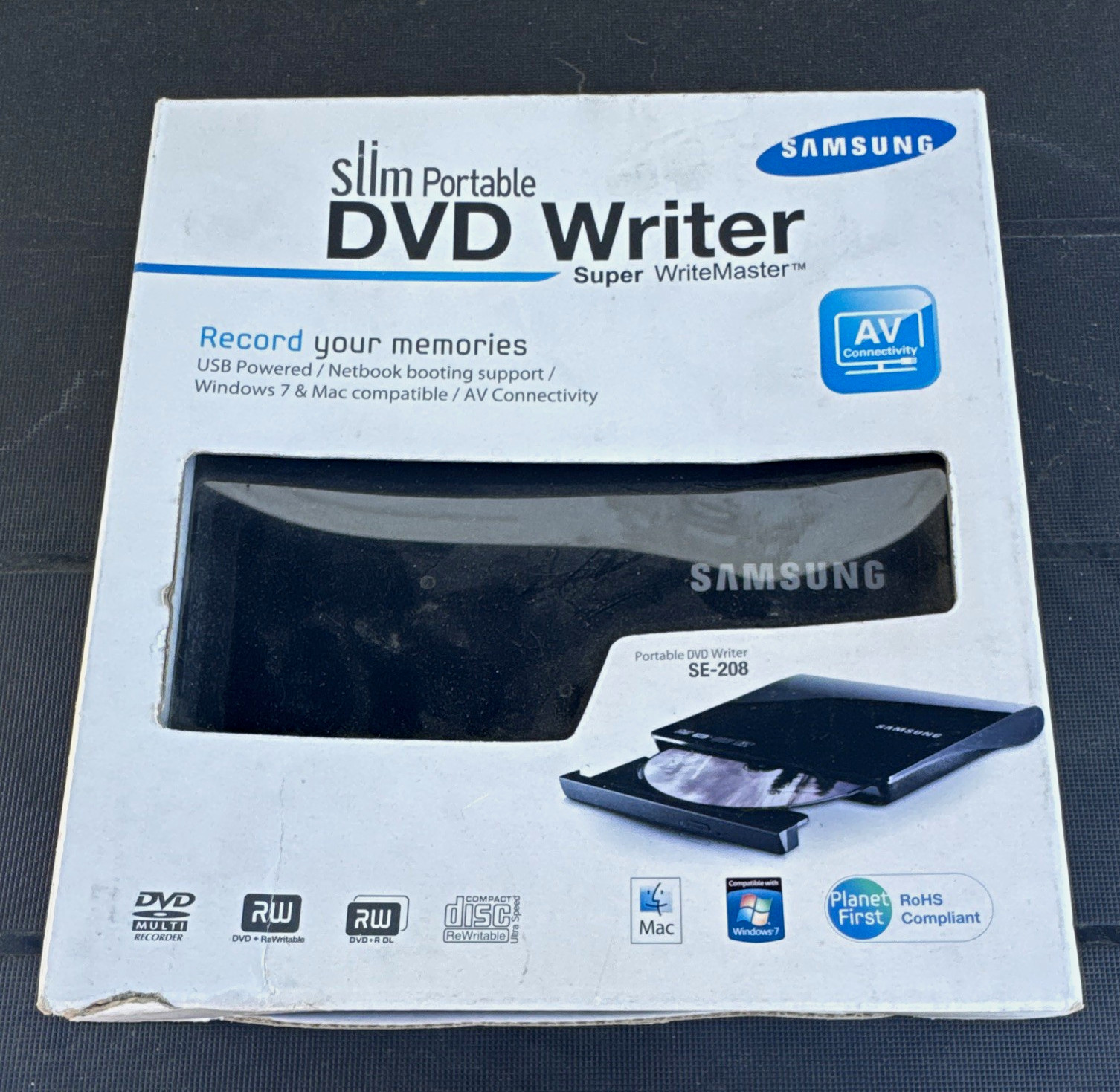 Samsung Super WriteMaster SE-208AB Slim USB External DVD Writer 8x Black