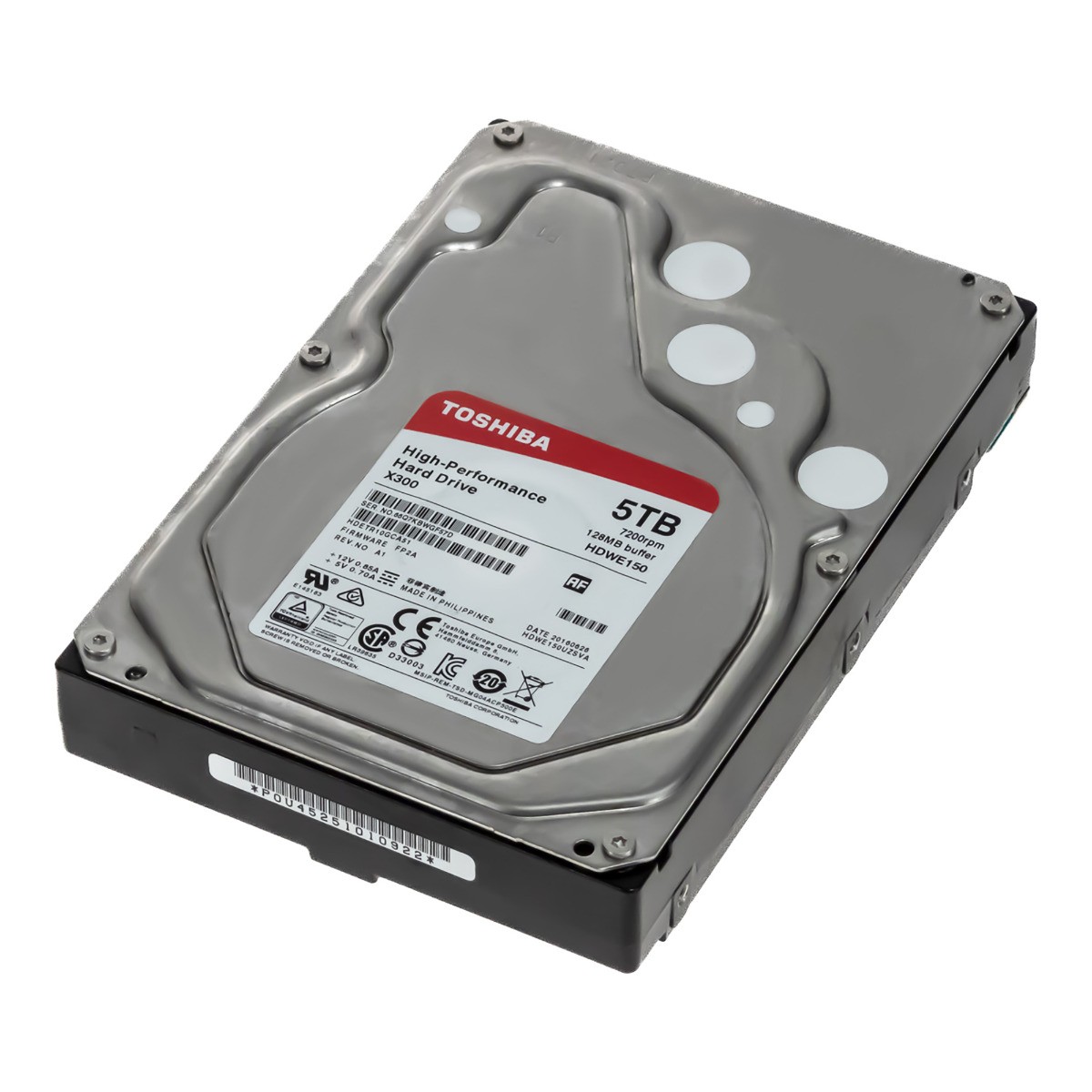 HARD DRIVE TOSHIBA X300 HDWE150UZSVA HDWE150 5TB 7.2K 128MB SATA III 3.5''
