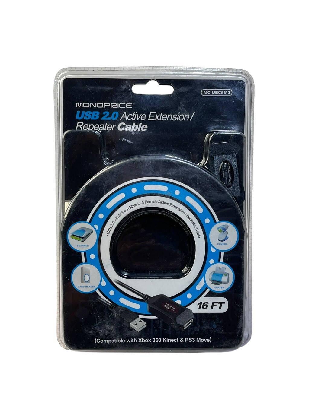 MONOPRICE USB 2.0 Extension Cable for Xbox 360 PS3 MC-UEC5M2 NEW Sealed