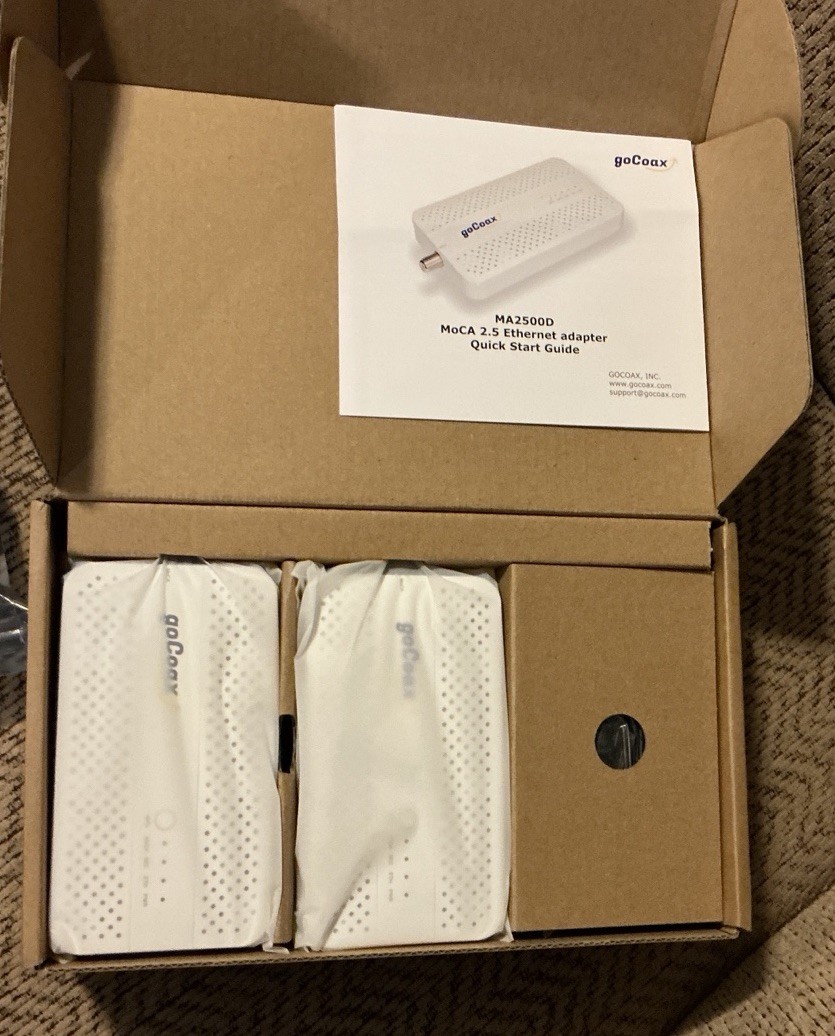 goCoax MA2500D 2.5Gbps MoCA Ethernet Adapter (2-Pack)