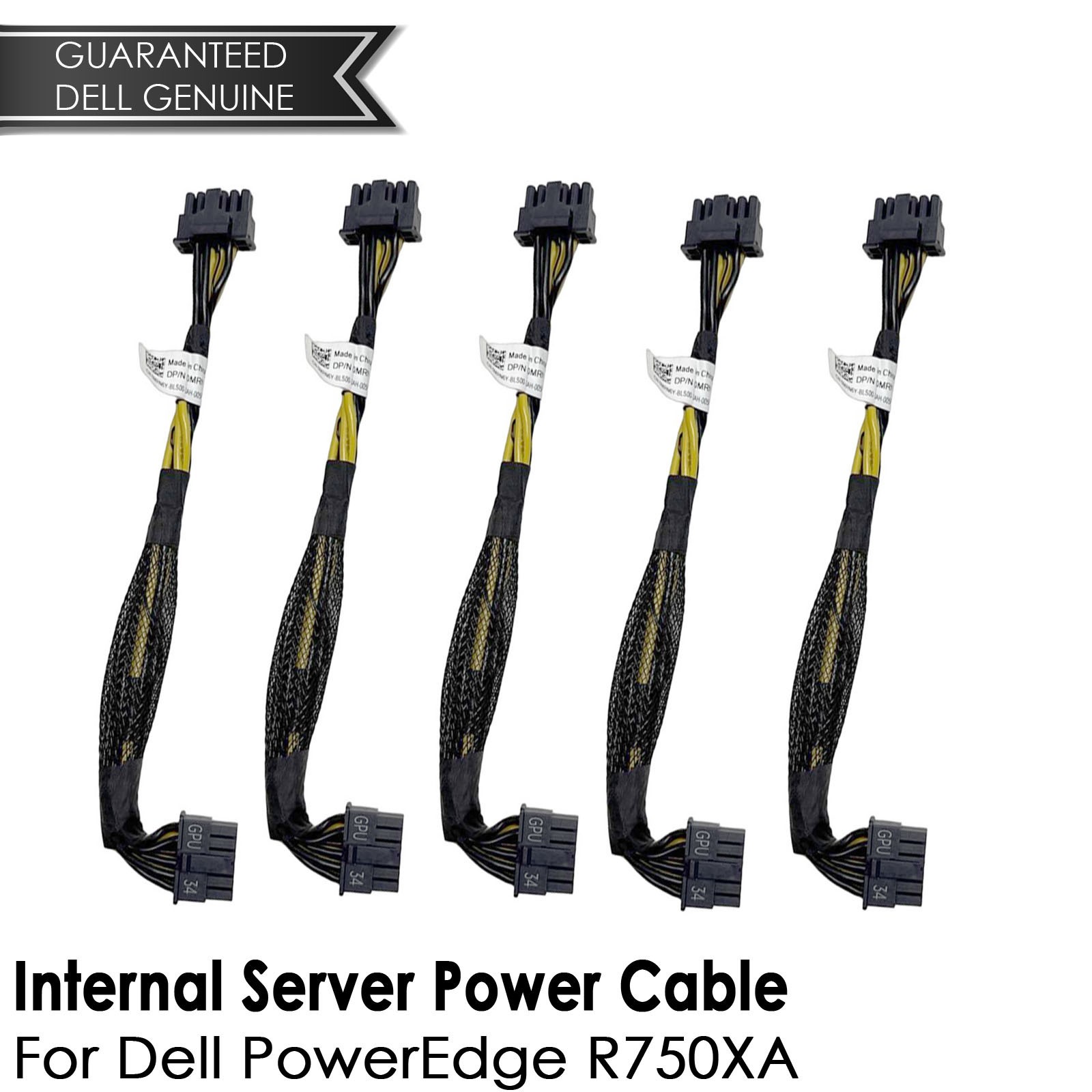 Lot of 5 New Dell PowerEdge R750XA GPU Cable 34 - 1x 12 Pin MRN6Y 0MRN6Y