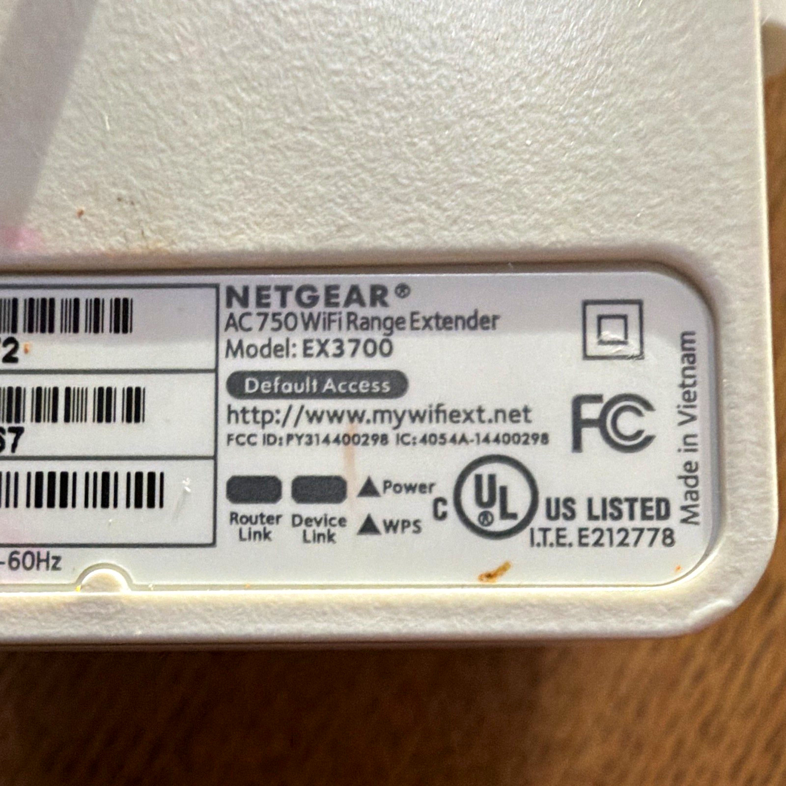 NETGEAR EX3700 AC750 WiFi Range Extender Dual-Band WPS 2.4/5GHz