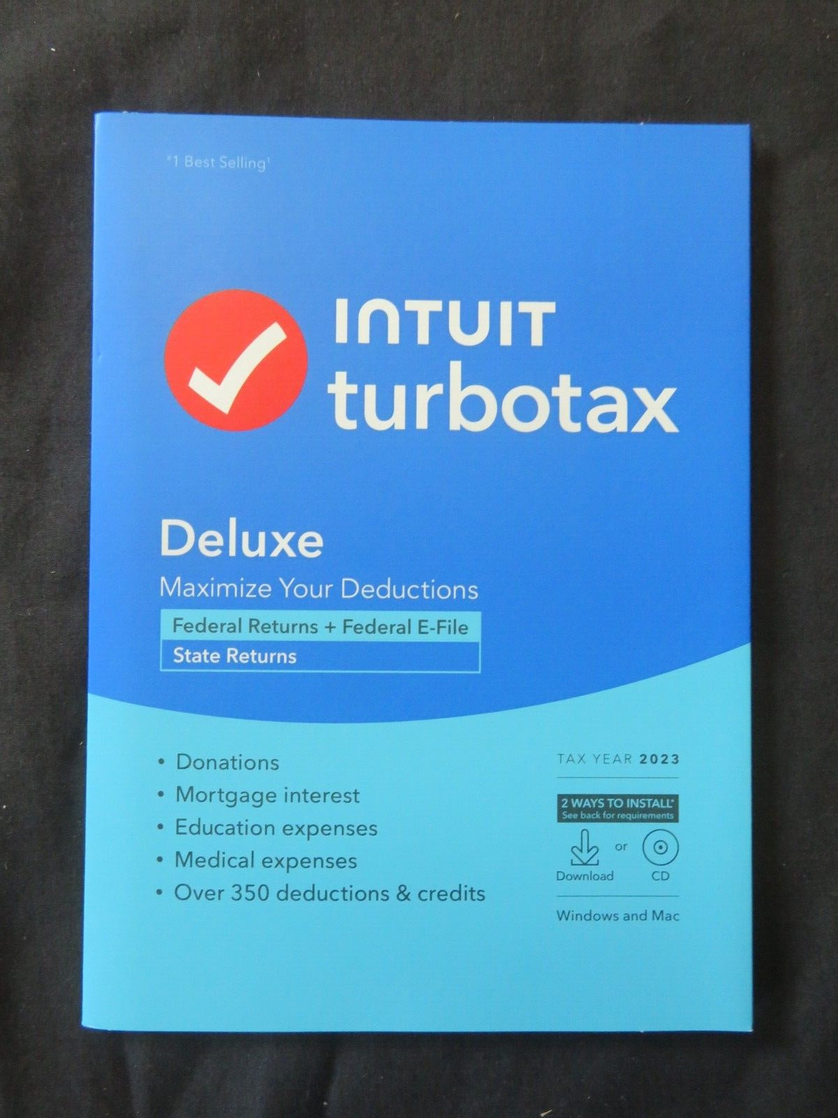 2023 Intuit Turbo Tax Deluxe Tax Software Windows Mac