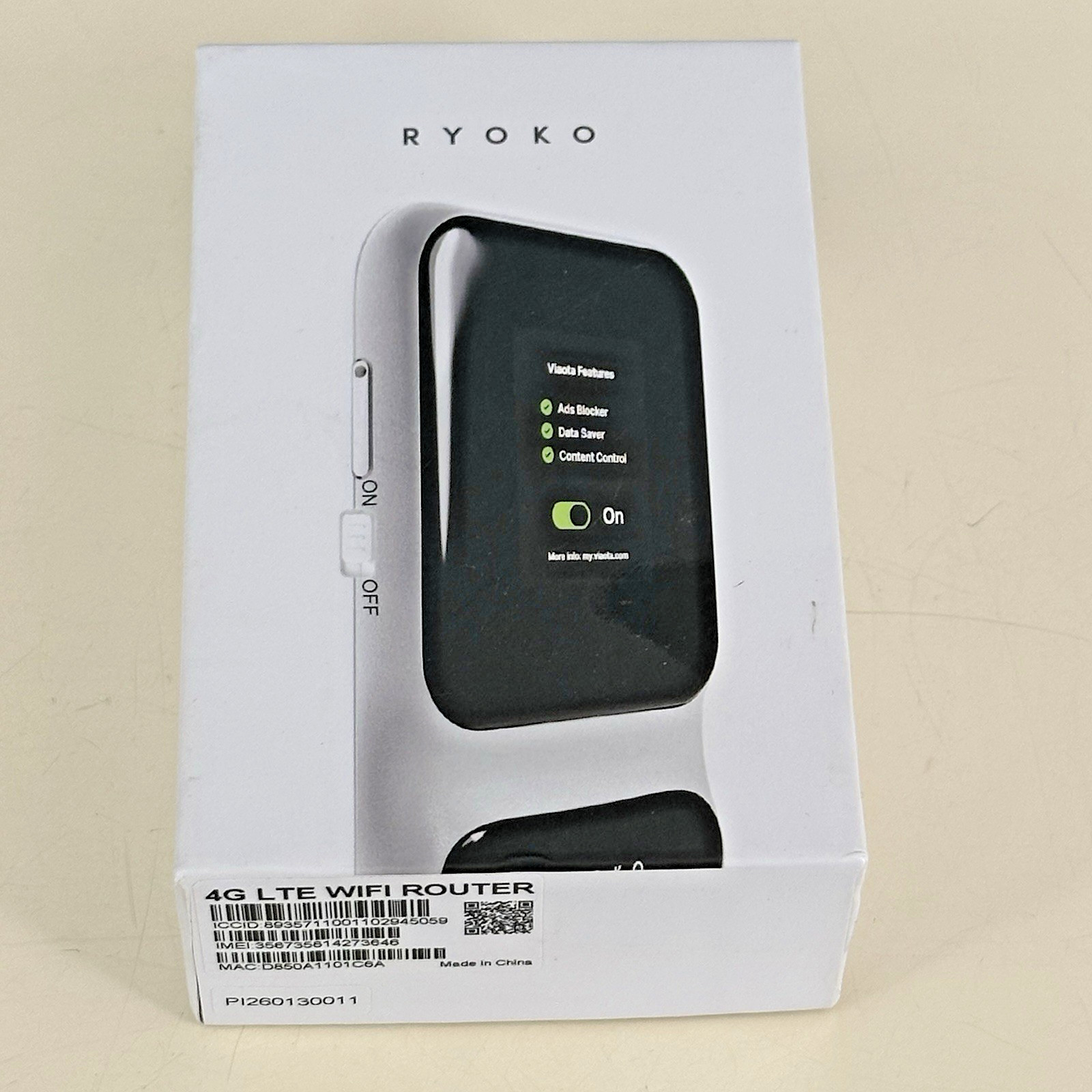 New Ryoko 4G LTE WiFi Hotspot Router Black Portable BRAND NEW OPEN IN BOX
