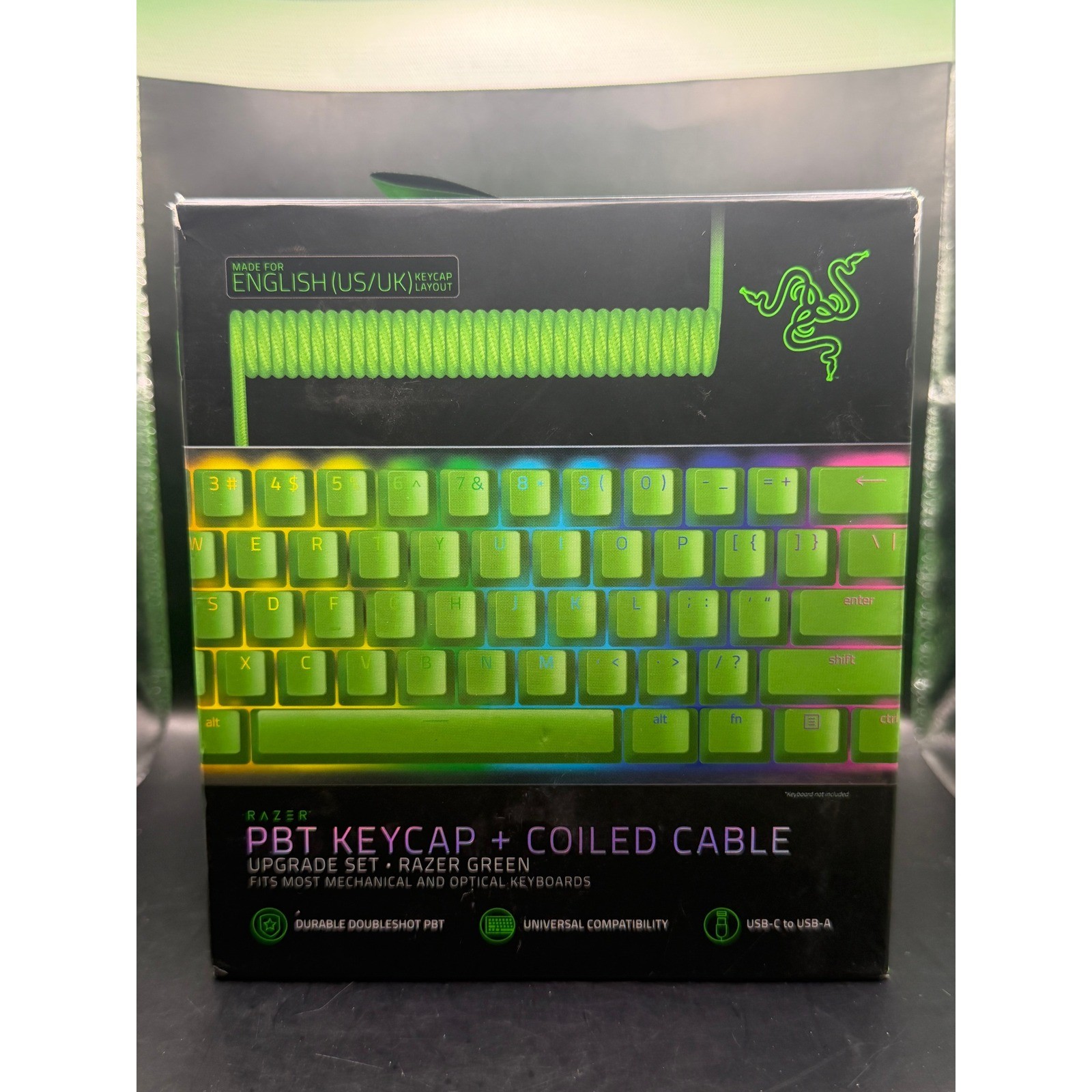 Razer PBT Keycap Coiled Cable Upgrade Set Razer Green RC21-01490700-R3M1