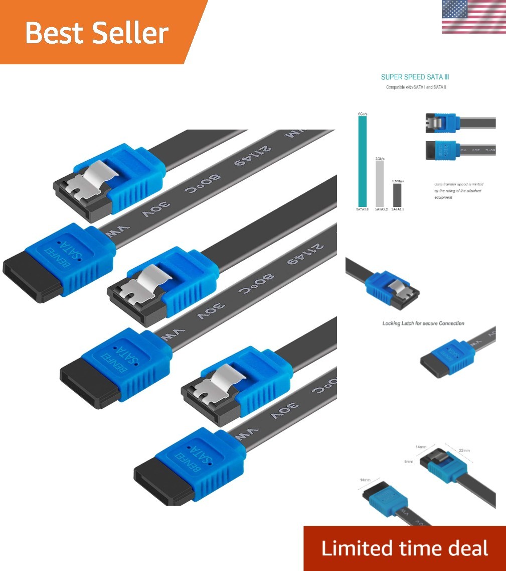 Brand New SATA Cable III 3 Pack Blue