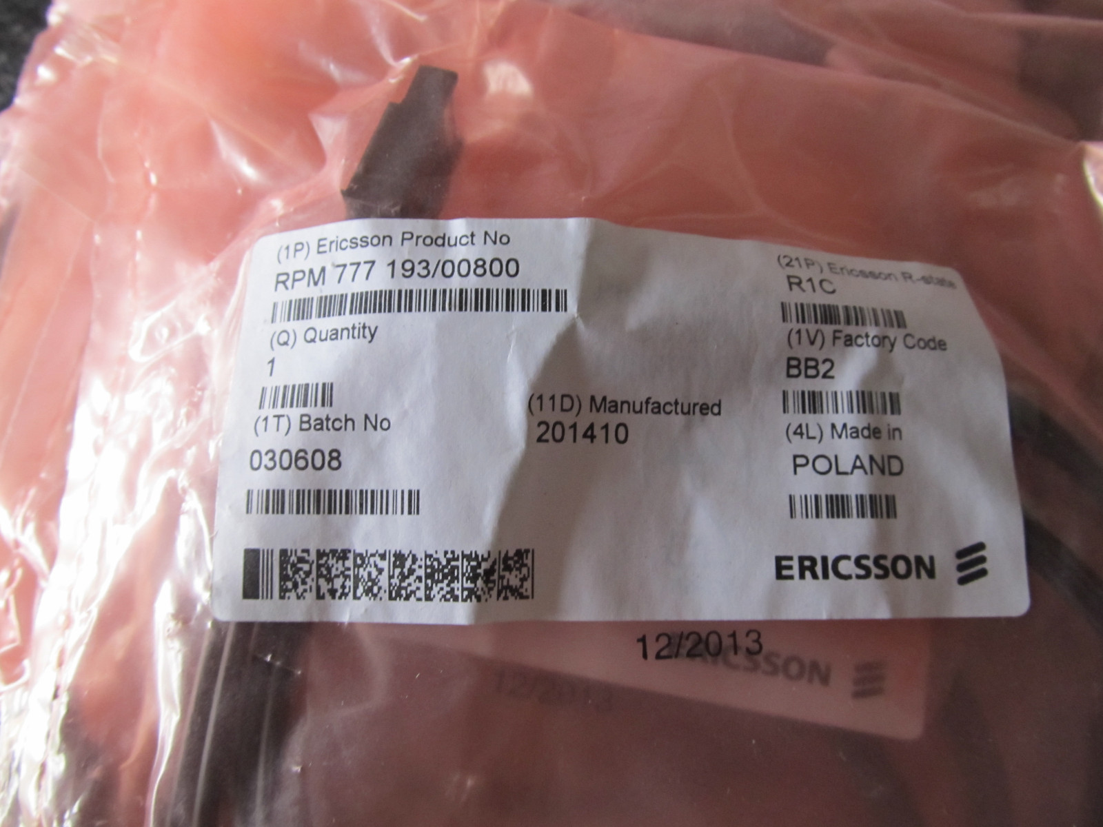 NEW ERICSSON RPM 777 193/0800 SIGNAL CABLES  RPM777193-0800