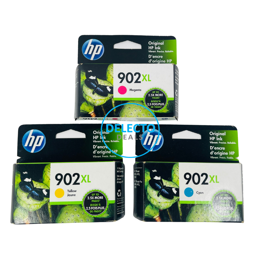 GENUINE 3-PACK HP 902XL CYAN MAGENTA YELLOW INK OFFICEJET PRO 6960 6965 SEALED