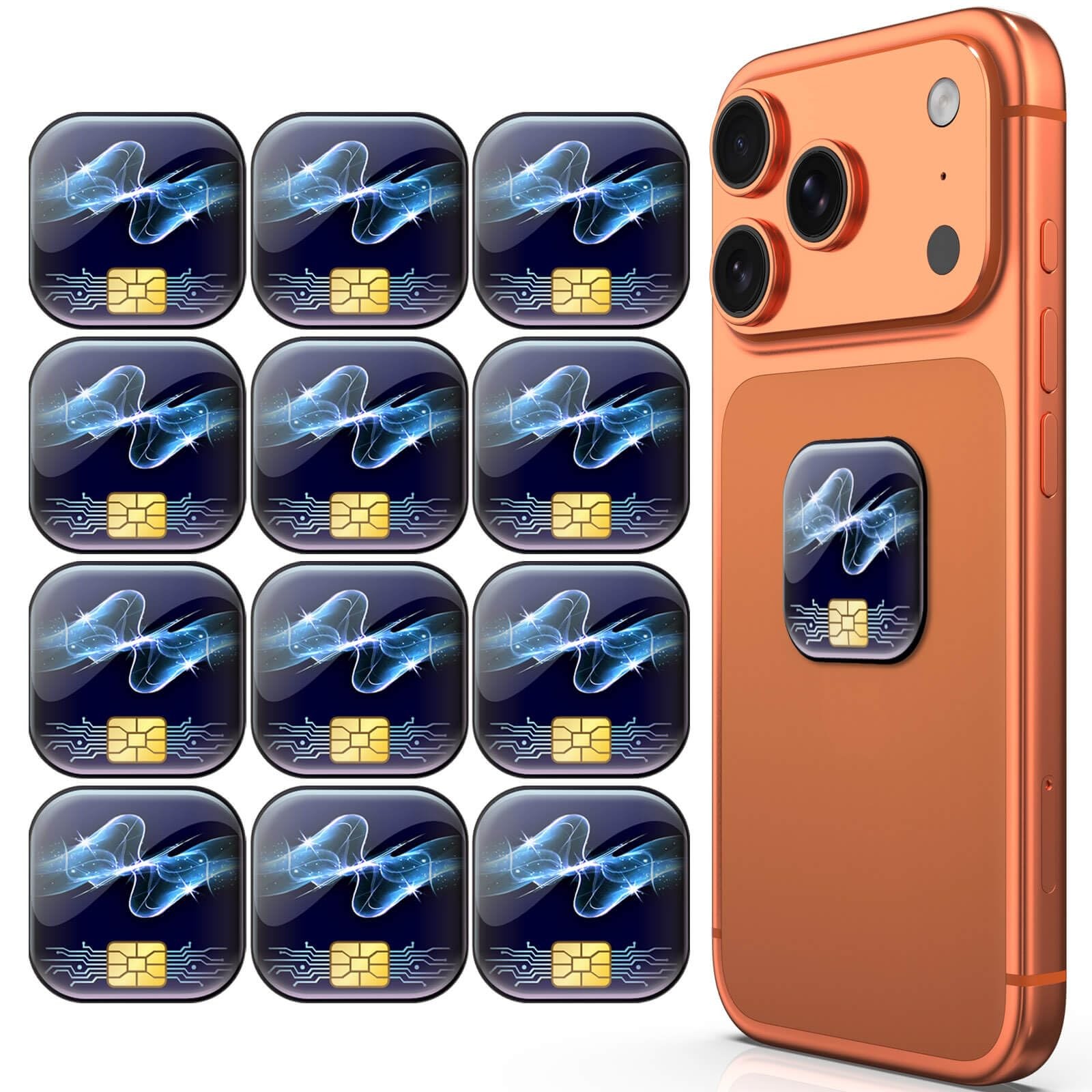 12 Pcs Blue Neutralizer Stickers for Phones, Tablets, Laptops, WiFi Devices