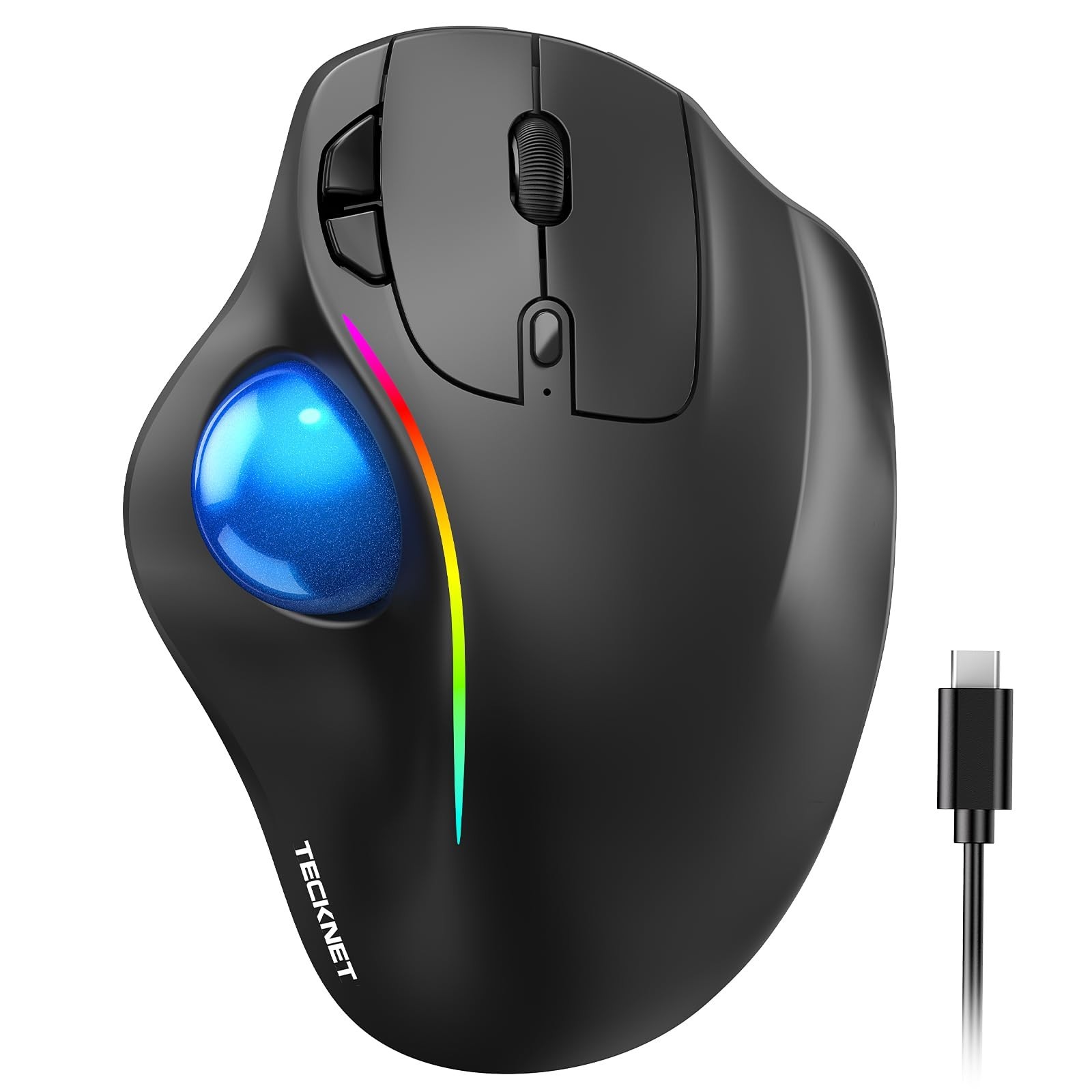 TECKNET Pro Wireless Trackball Mouse Bluetooth Mouse Ergonomic Thumb Control