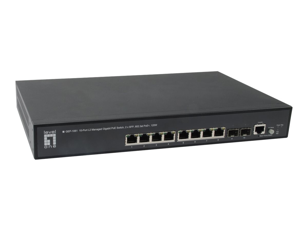 LevelOne GEP-1061 KILBY 10-Port L2 Managed Switch Hub / Switch