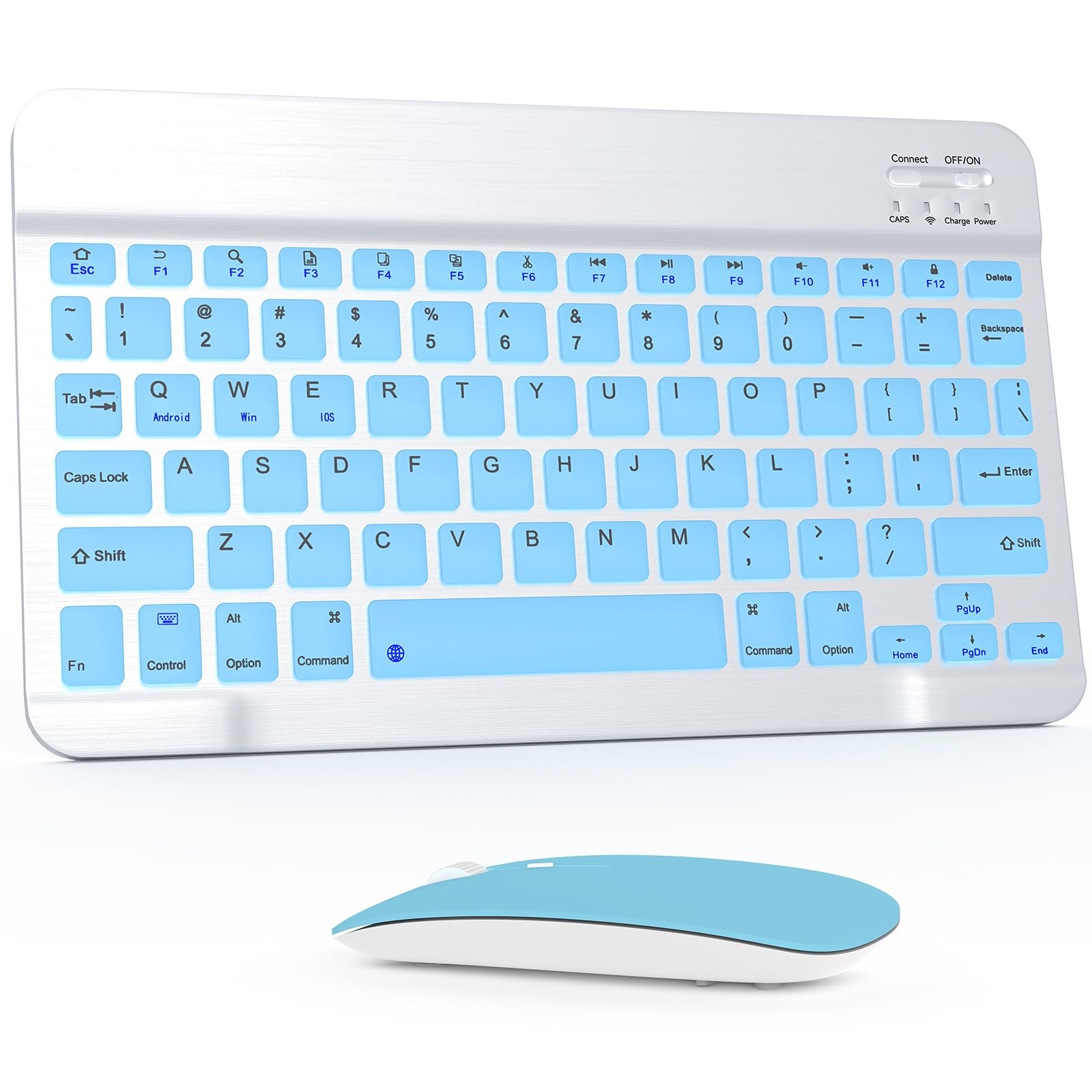 Bluetooth Keyboard and Combo, Qwert Layout Universal Ultra-Slim Wireless Keyb...