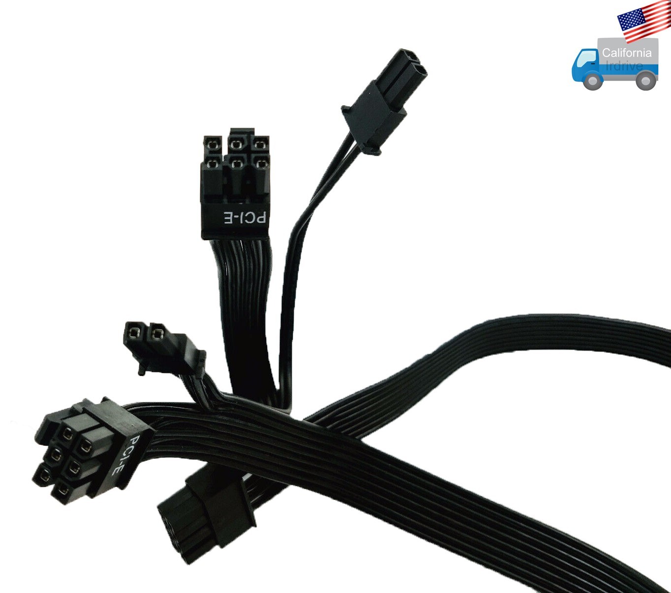 NEW Dual 6+2pin PCIE Plug Wire for SHARK ATX Flat Modular Cable PC Power Supply