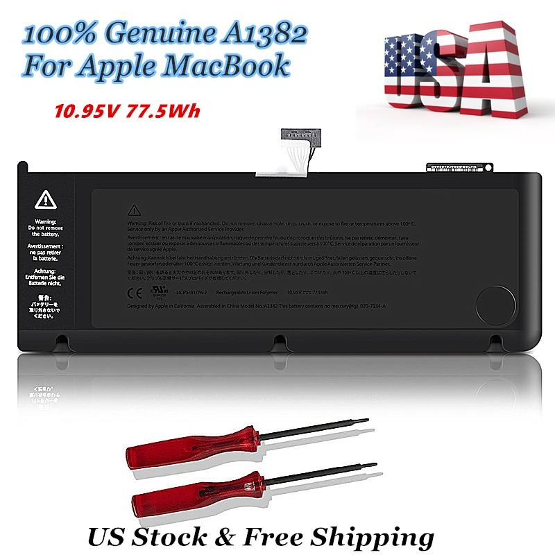 Genuine A1382 Battery for Apple MacBook Pro Unibody 15" A1286 2011 2012 + Tools