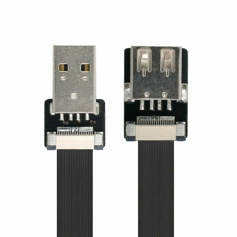 Cablecc USB 2.0 Type-A Male to Female Extension Data Flat Slim FPC Cable