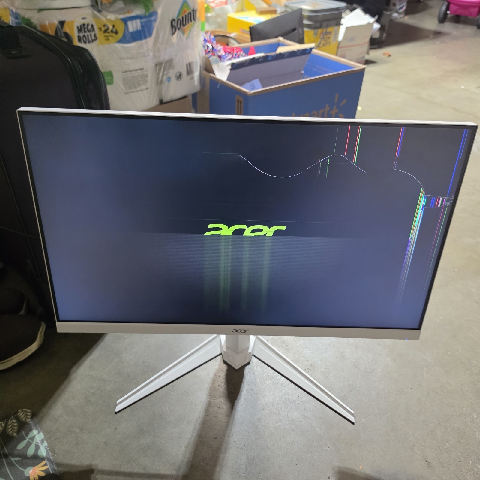Acer Nitro XV270 M3 27" Widescreen IPS Monitor White - Cracked Screen