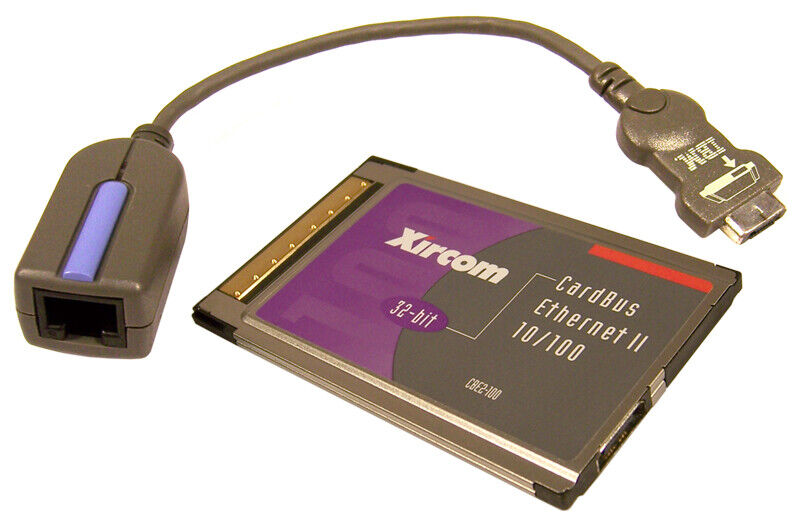 Xircom 10-100 32-Bit with Dongle PCMCIA Card CBE2-100 with Dongle pn 08L3161