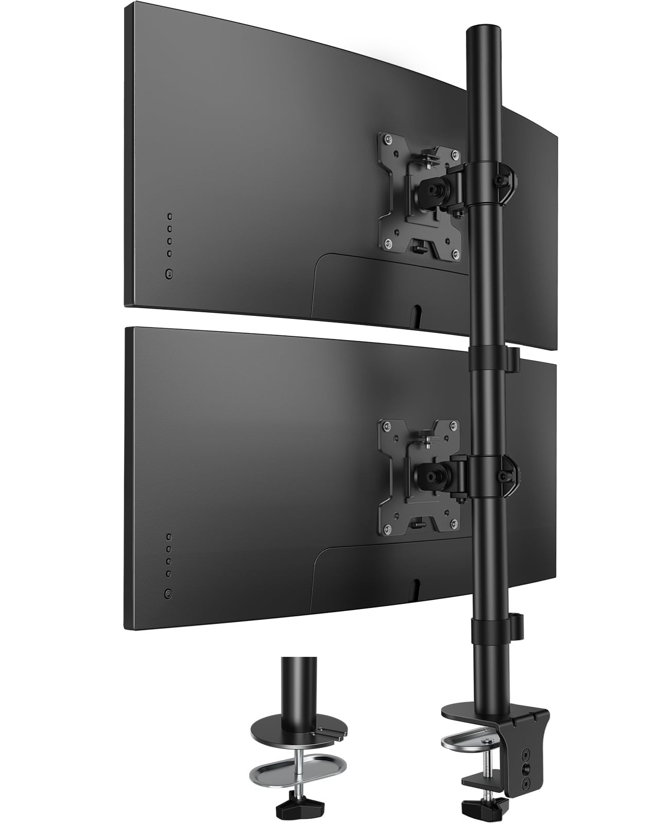 HUANUO Vertical Dual Monitor Mount, Stacked Stand for 17"-32", Black