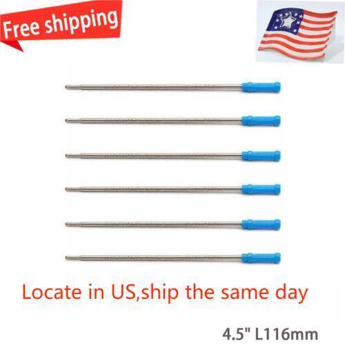 4.5" L116mm Ballpoint metal Ballpen Refill 12pcs blue fits for Cross 8511 8513