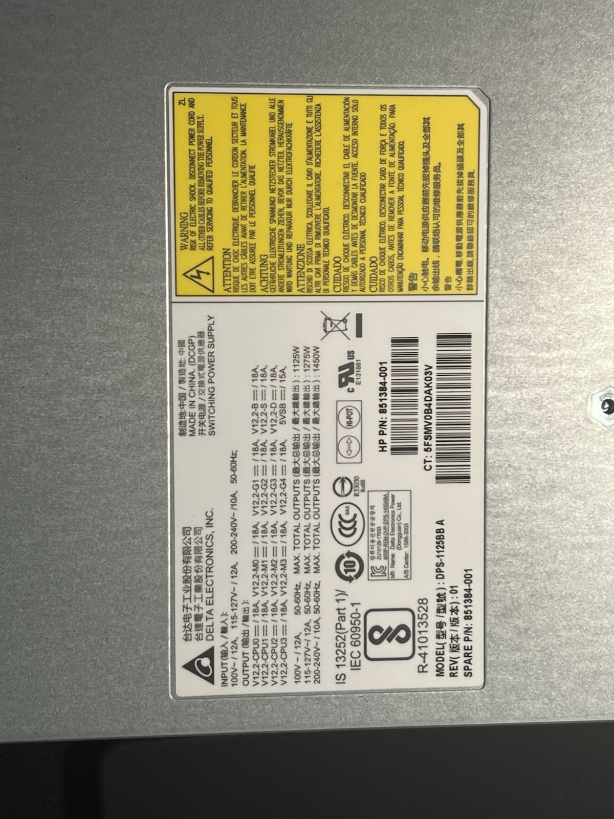 Power Supply for HP Z8 G4 Desktop Power Supply Unit G4 Workstation