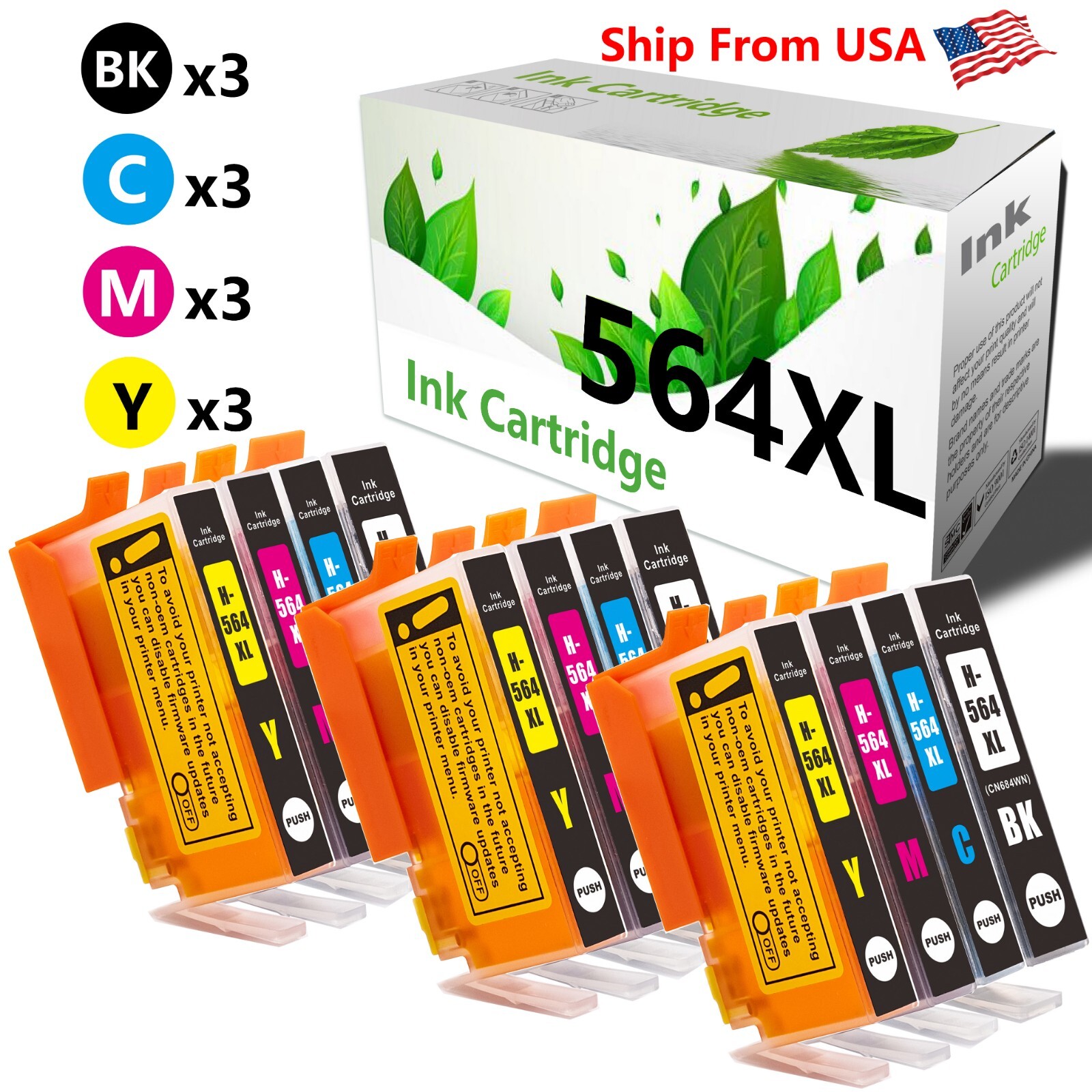 12Pack 564 564 XL Ink Cartridge Used For Officejet 4620 Photosmart C3640 Printer