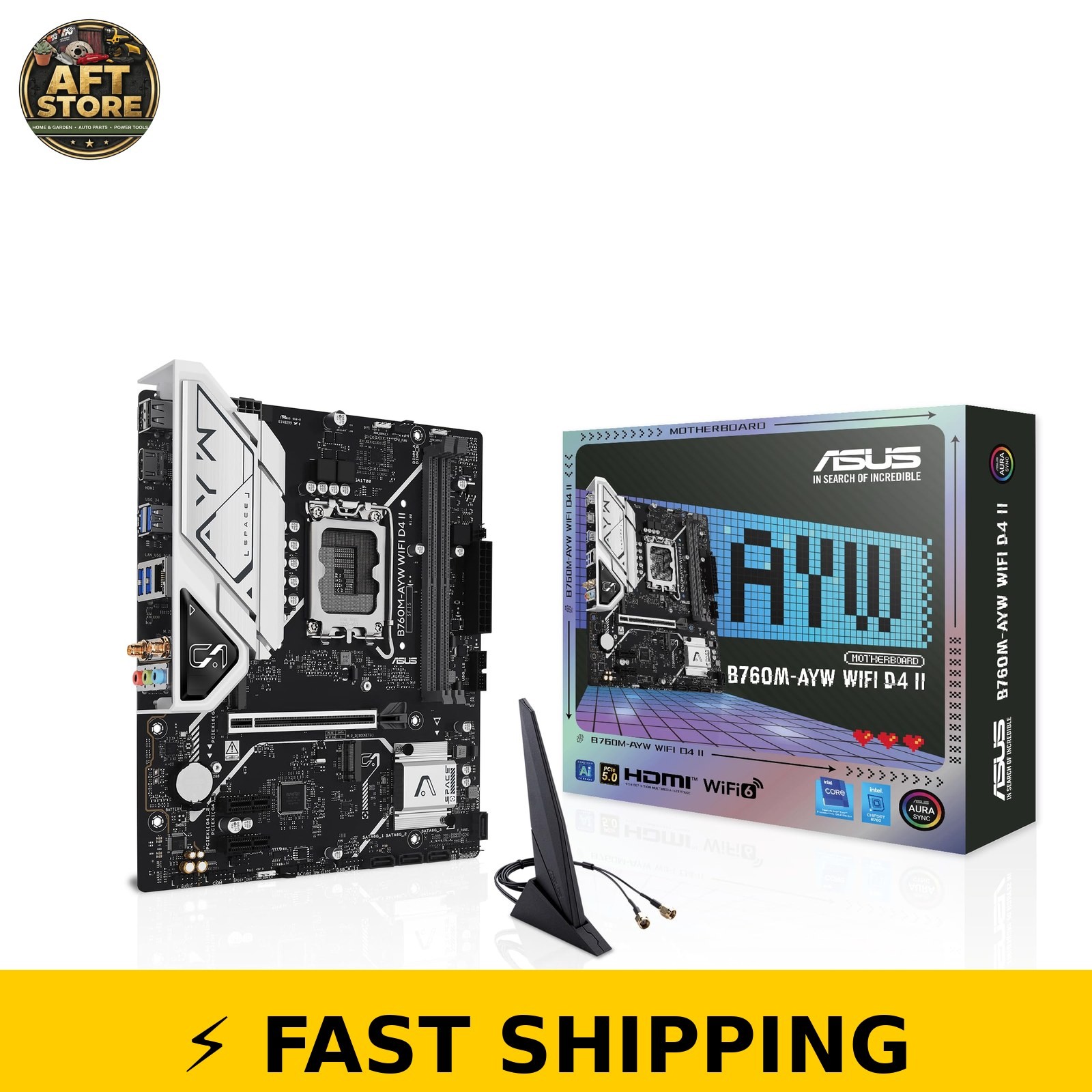 ASUS B760M-AYW WiFi D4 II MicroATX Motherboard - PCIe 5.0, Aura Sync