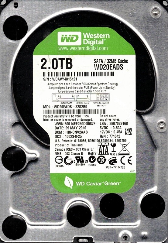 WD20EADS-32S2B0 Western Digital DCM: HBNCNV2AAB 2TB