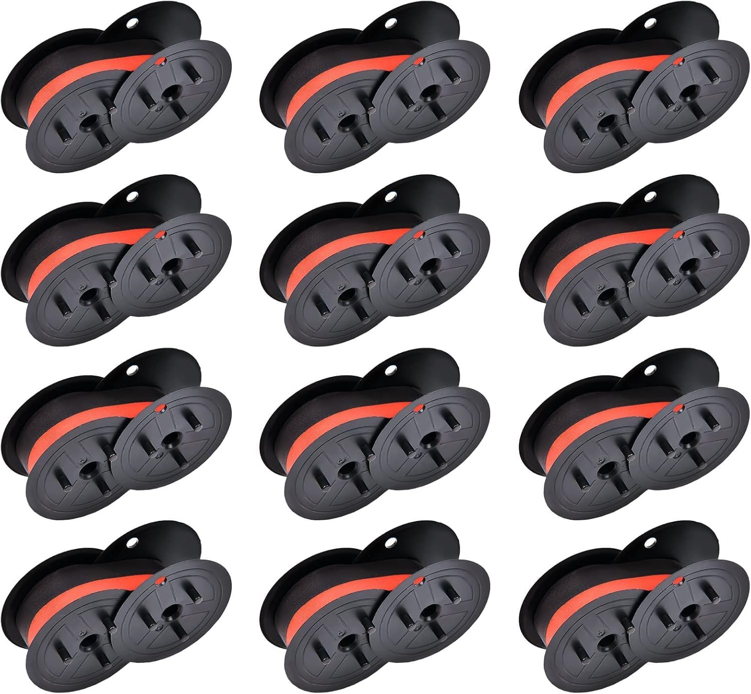 Calculator Ribbon Red/Black, 12 Pack, 18Ft X 0.5 In, Twin Spool