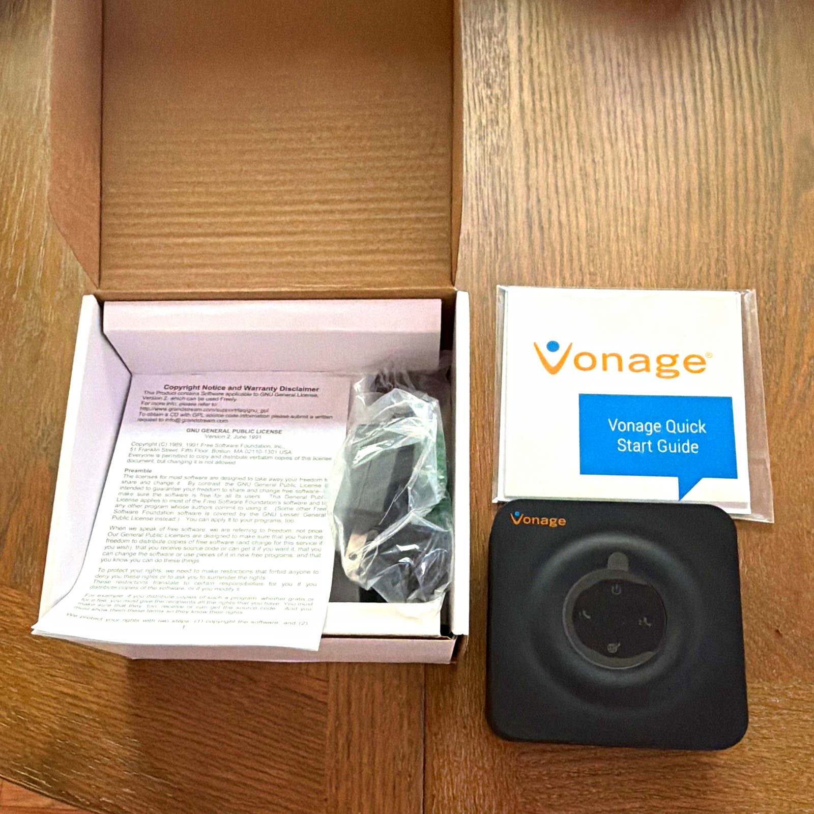 Vonage Grandstream HT802 VoIP Home Phone Adapter 2-Line RJ-45/RJ-11 Black